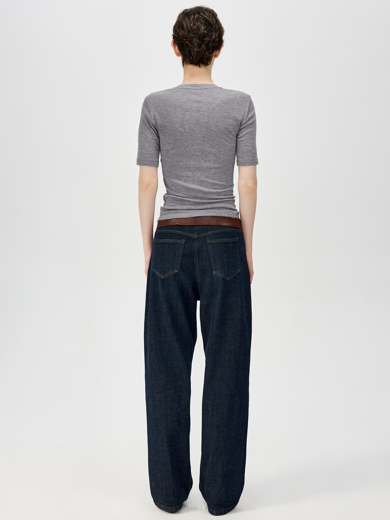 Northbutsouth Lightweight Merino Wool Slim Fit Tee V-neck T-shirt Long Sleeve