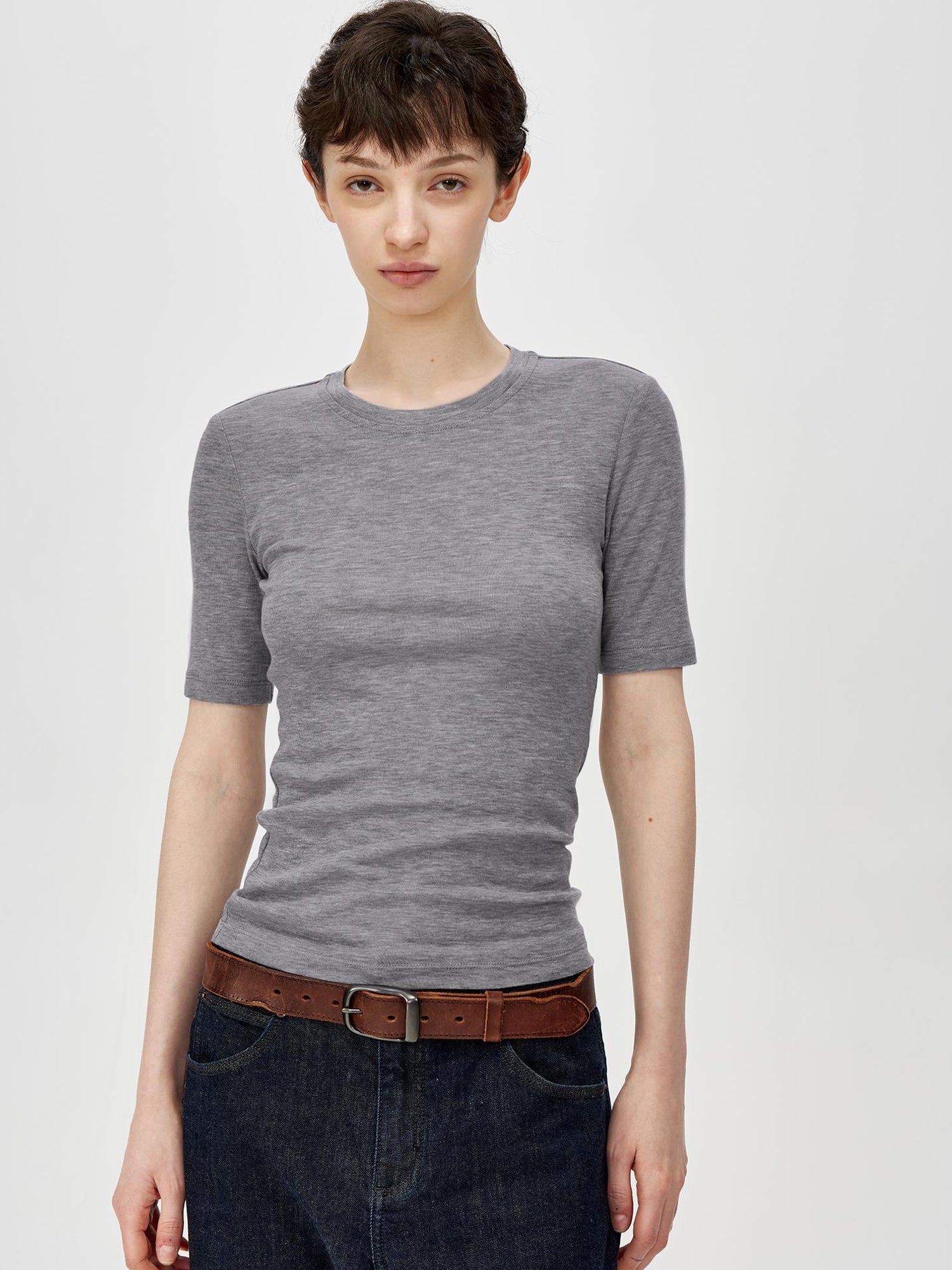 Northbutsouth Lightweight Merino Wool Slim Fit Tee V-neck T-shirt Long Sleeve