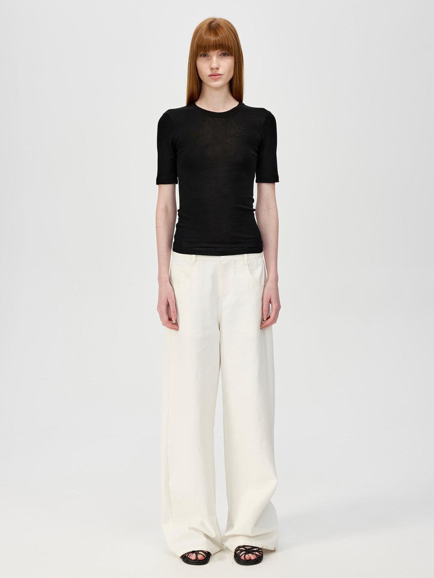 Northbutsouth Lightweight Merino Wool Slim Fit Tee V-neck T-shirt Long Sleeve