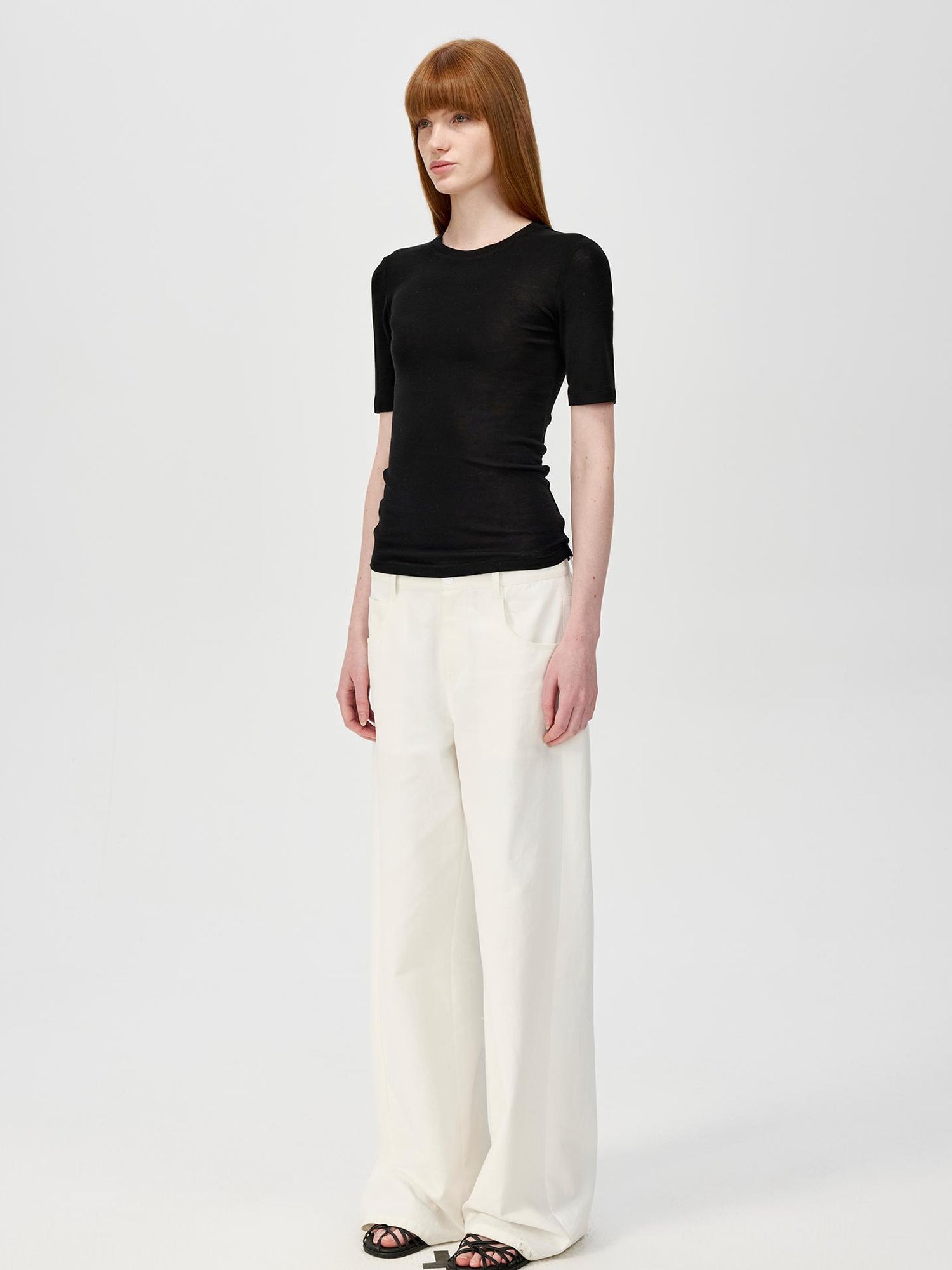 Northbutsouth Lightweight Merino Wool Slim Fit Tee V-neck T-shirt Long Sleeve