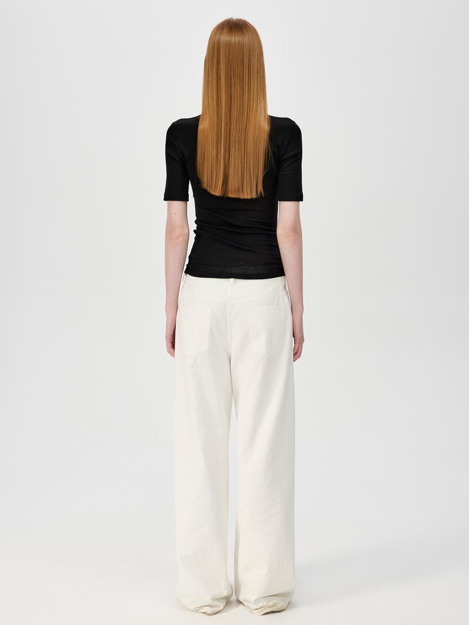 Northbutsouth Lightweight Merino Wool Slim Fit Tee V-neck T-shirt Long Sleeve