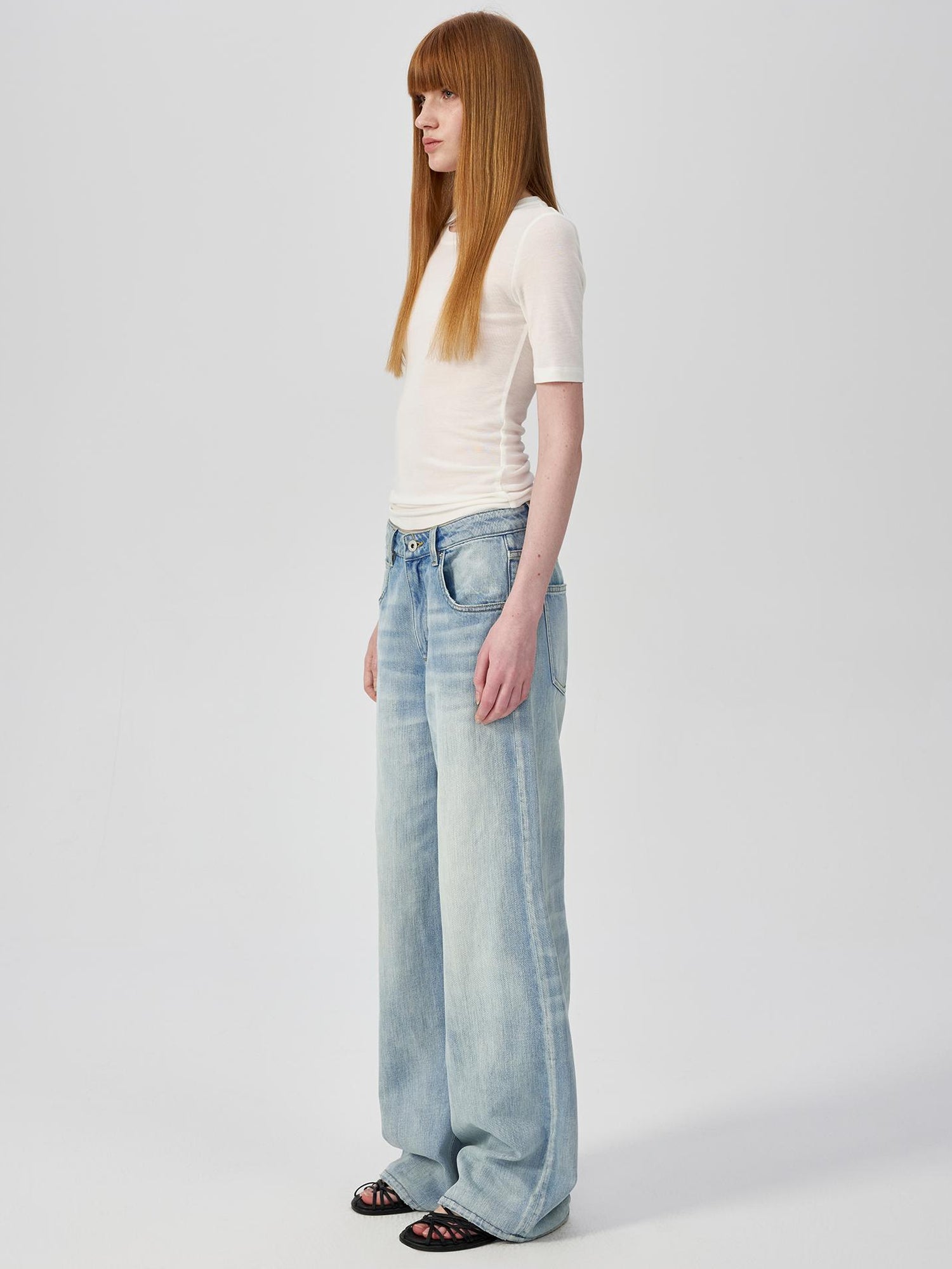 Northbutsouth Lightweight Merino Wool Slim Fit Tee V-neck T-shirt Long Sleeve