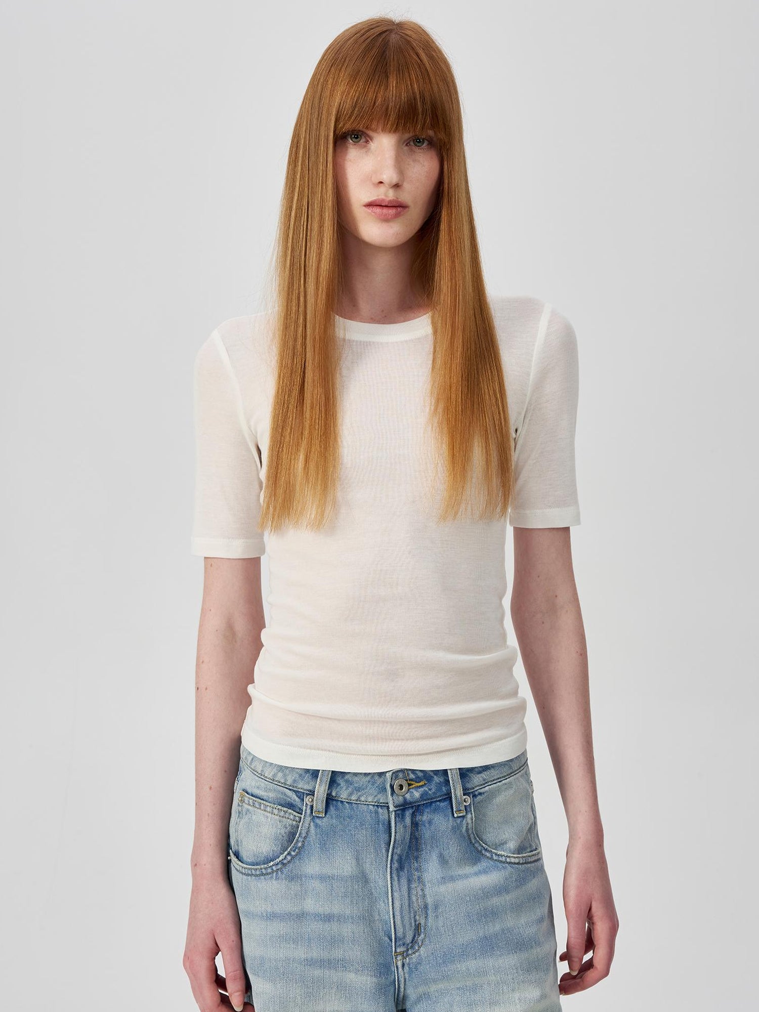 Northbutsouth Lightweight Merino Wool Slim Fit Tee V-neck T-shirt Long Sleeve