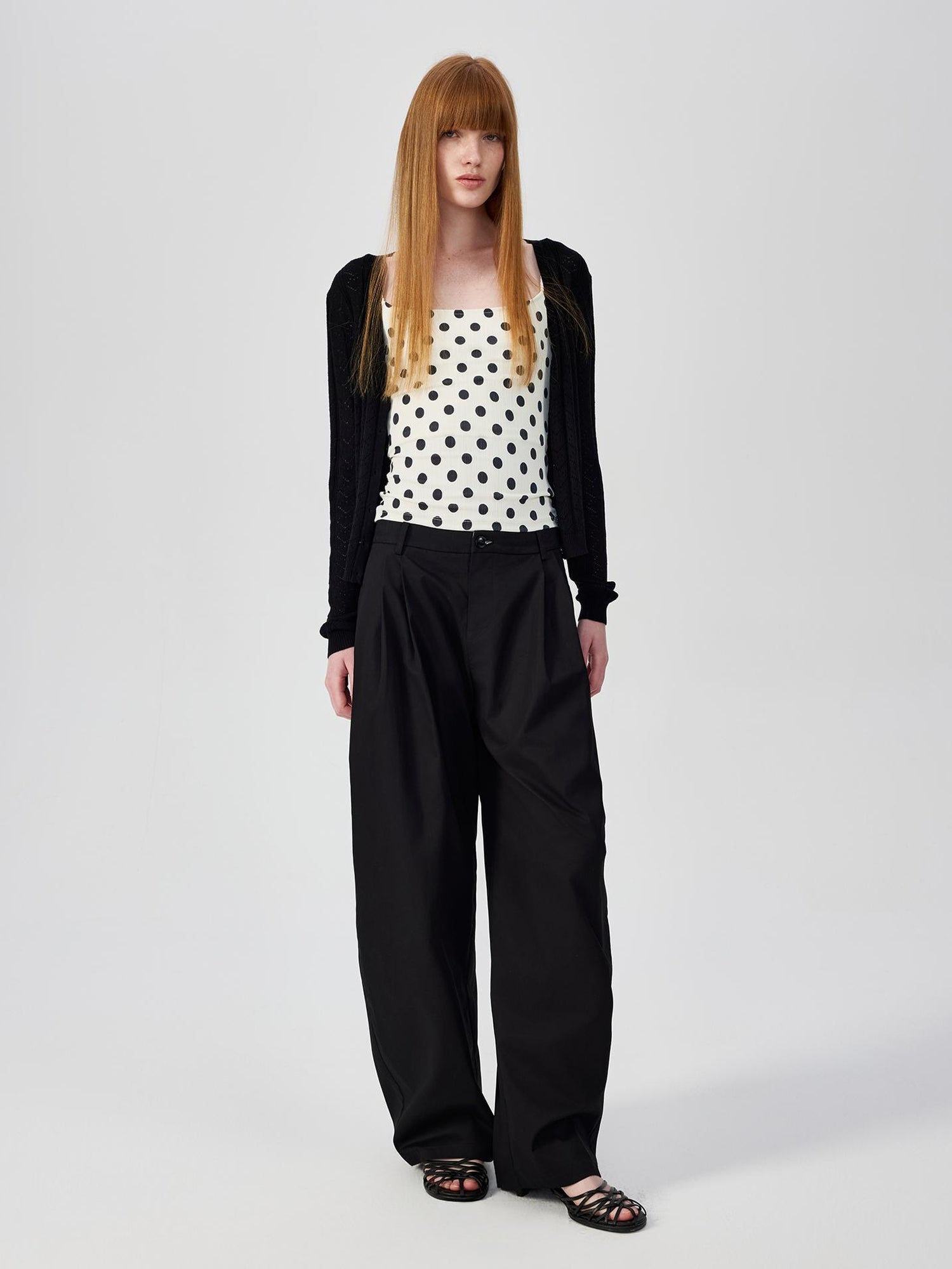 Northbutsouth Lightweight Mid Low Waist Pleated Casual Trousers