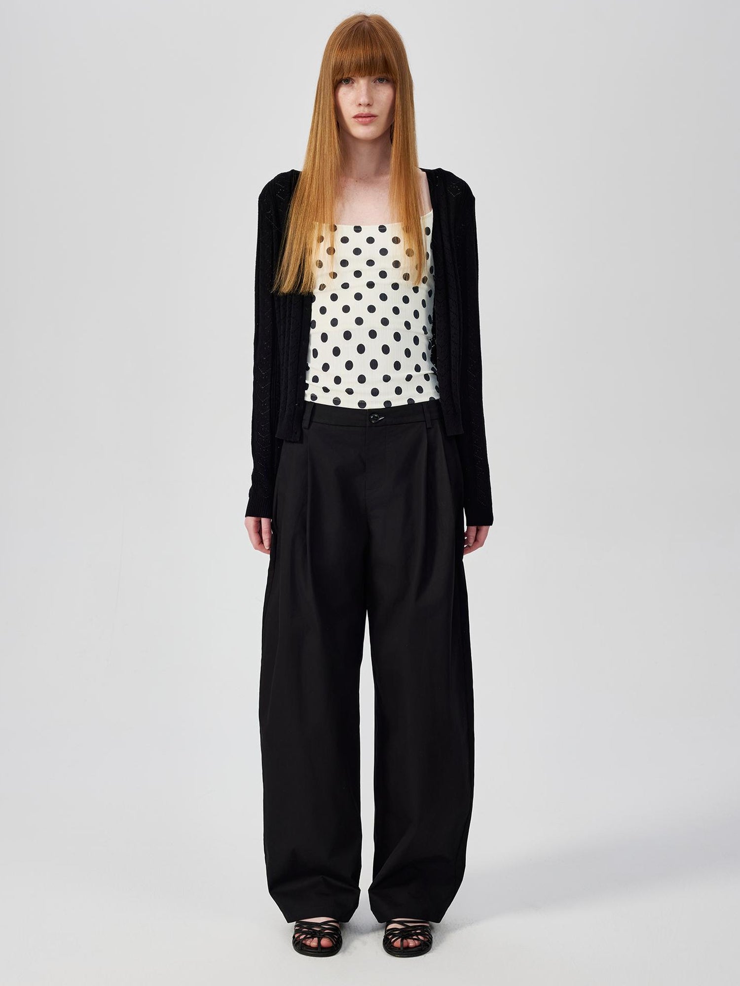 Northbutsouth Lightweight Mid Low Waist Pleated Casual Trousers