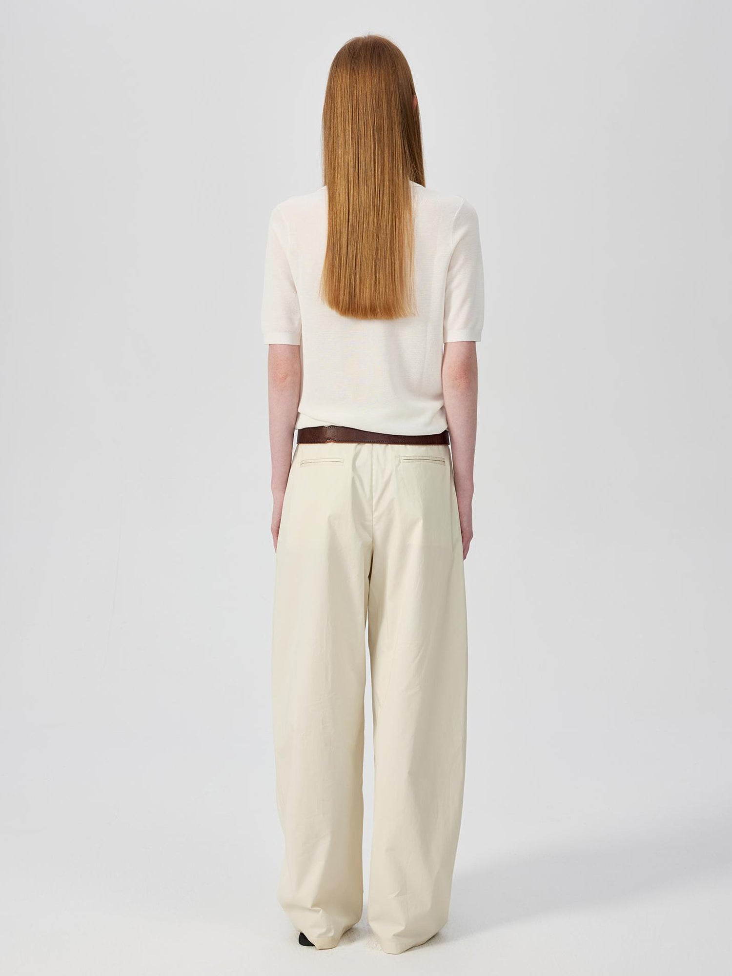 Northbutsouth Lightweight Mid Low Waist Pleated Casual Trousers