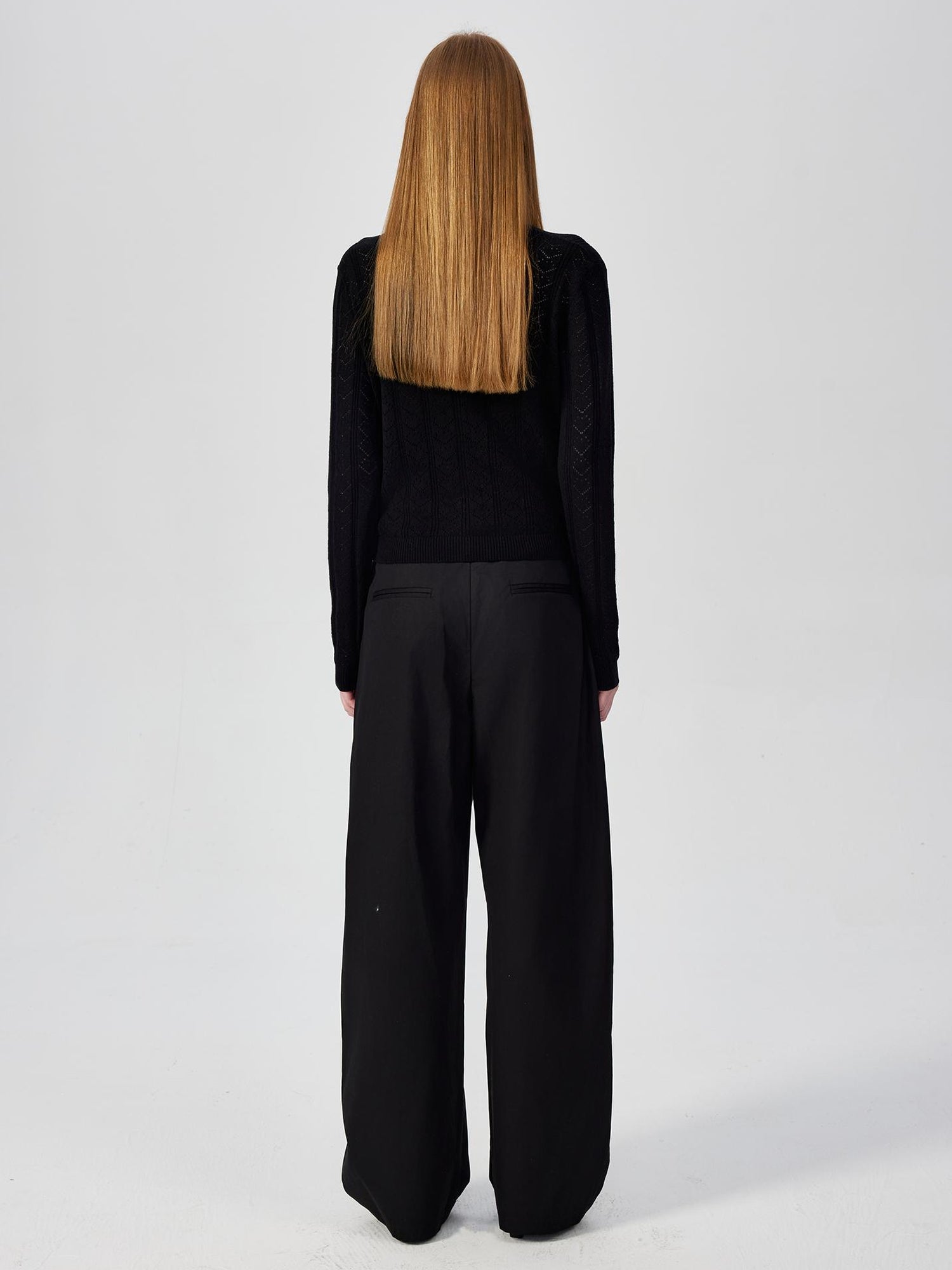 Northbutsouth Lightweight Mid Low Waist Pleated Casual Trousers