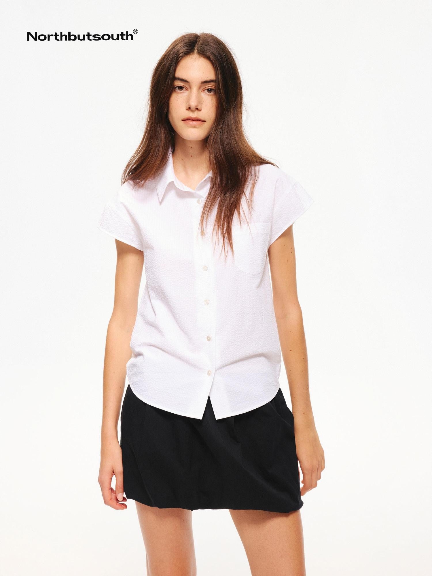 Northbutsouth Lightweight Ruched Balloon Hem Waistless Lined Women&