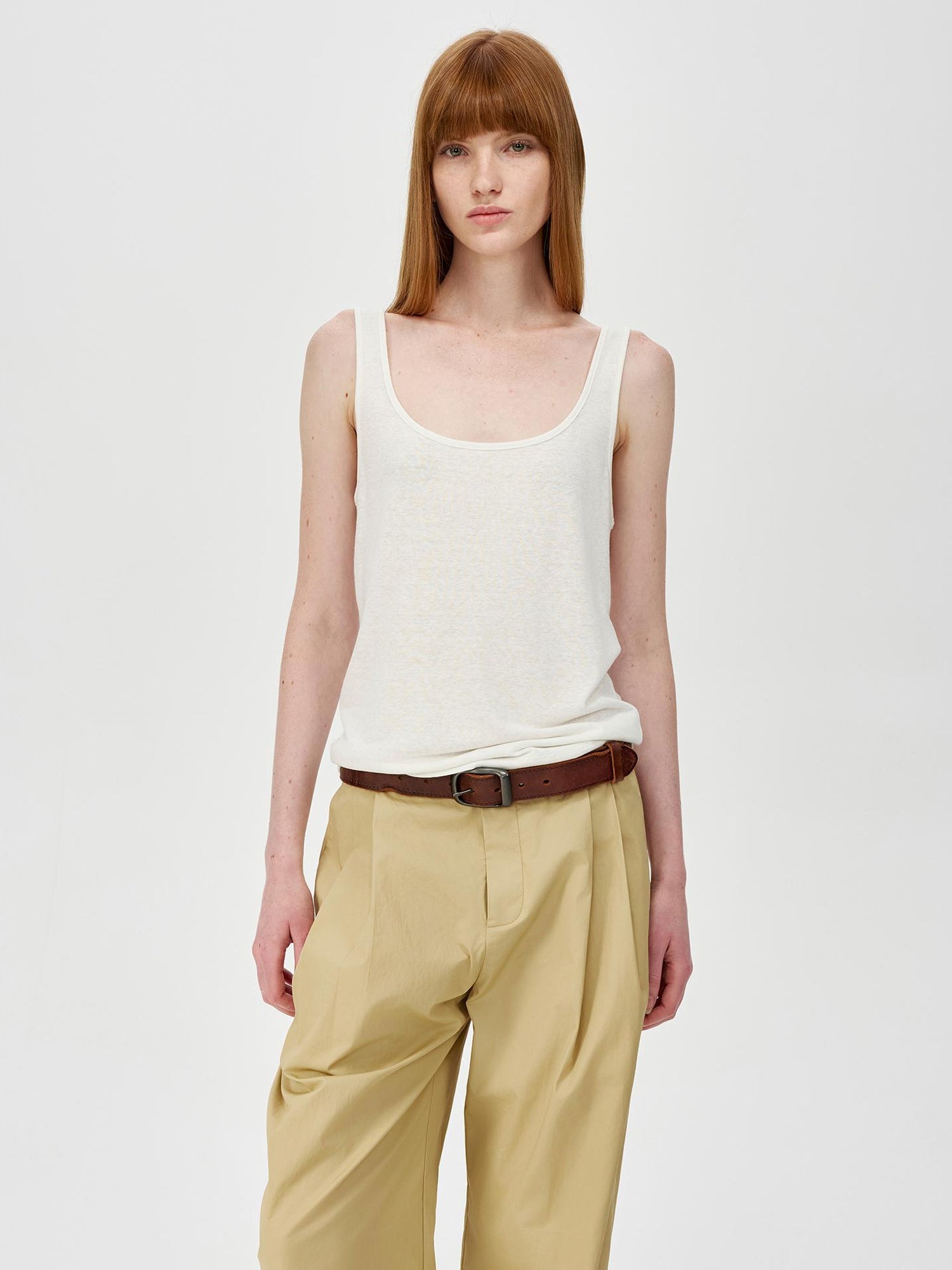 Northbutsouth Lightweight U Neck Linen Blend Relaxed Holiday Vest