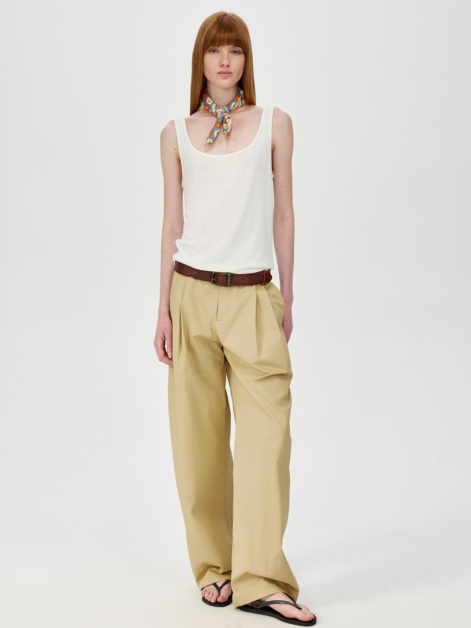 Northbutsouth Lightweight U Neck Linen Blend Relaxed Holiday Vest