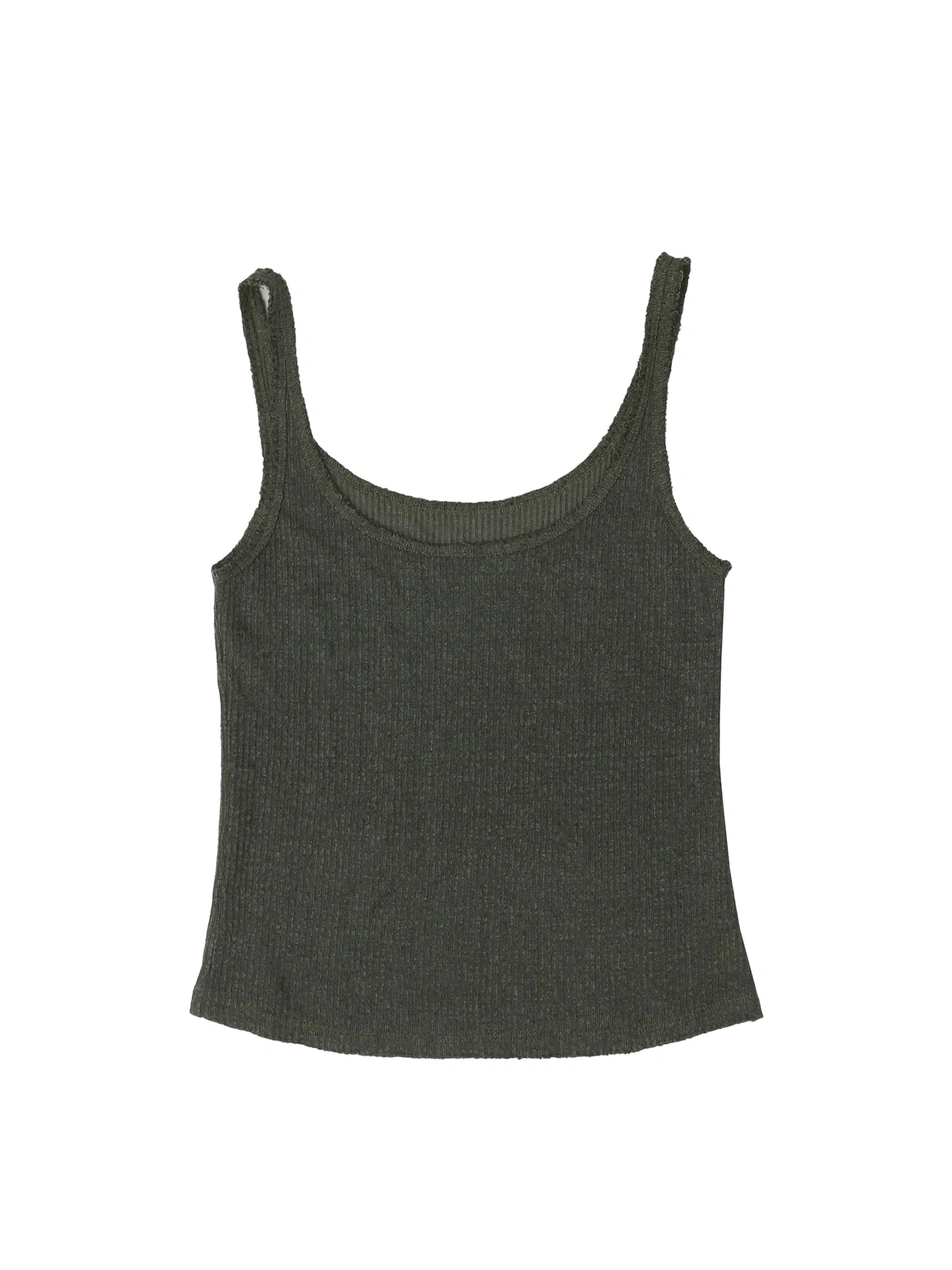 Linen Relaxed Frayed Edge Ribbed Vest