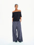 Northbutsouth Loose Fit Checkered Wide-Leg Mid-Rise Casual Pants