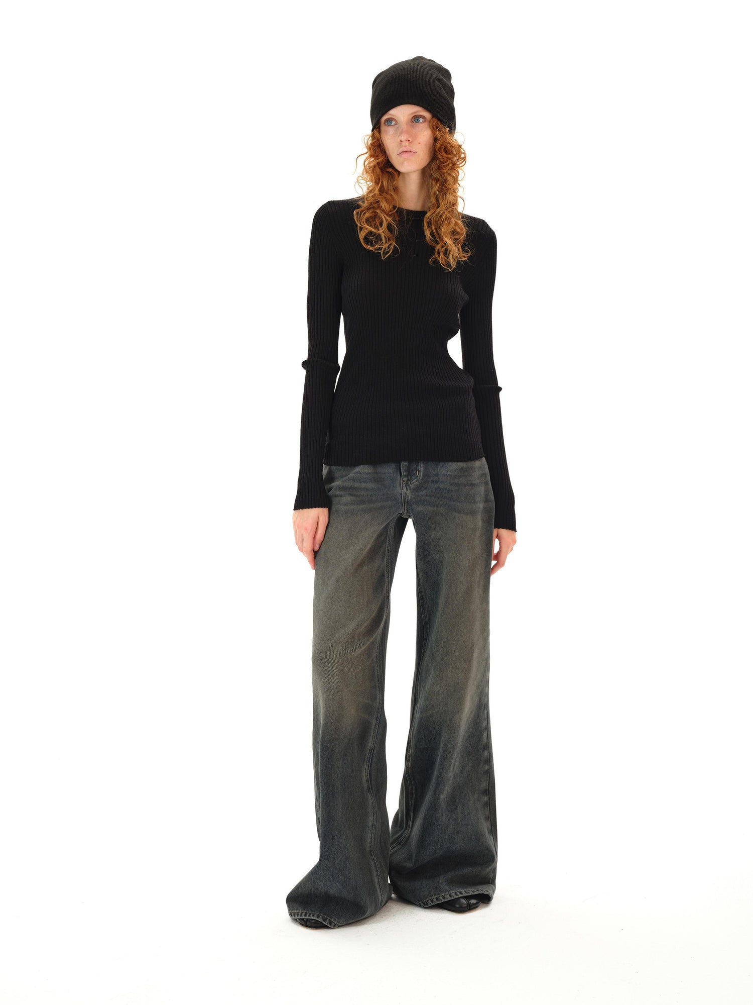 Northbutsouth Low Rise Flared Distressed Vintage Wash Jeans