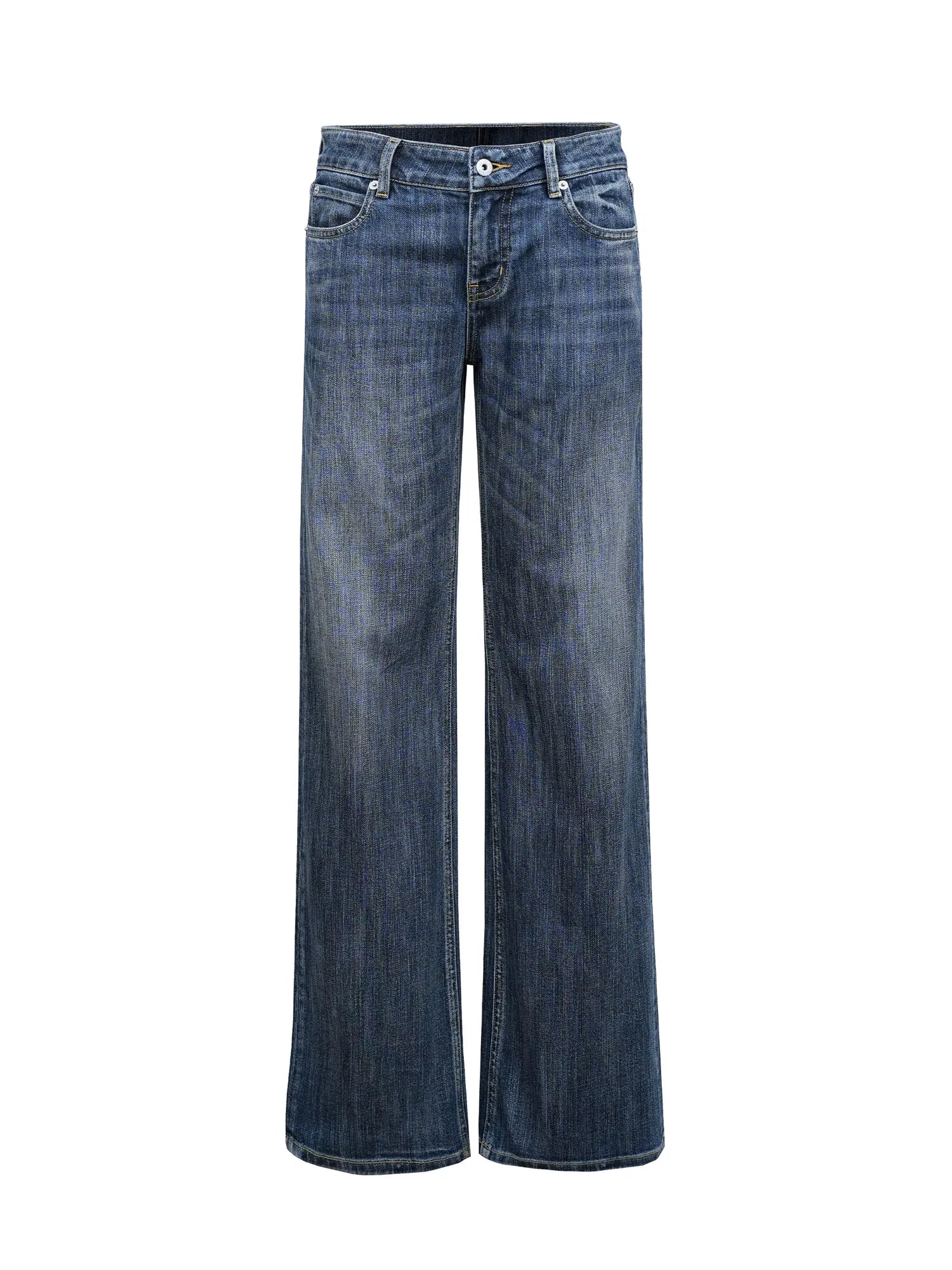 Low Rise Slim Fit Vintage Washed Stretch Denim Jeans