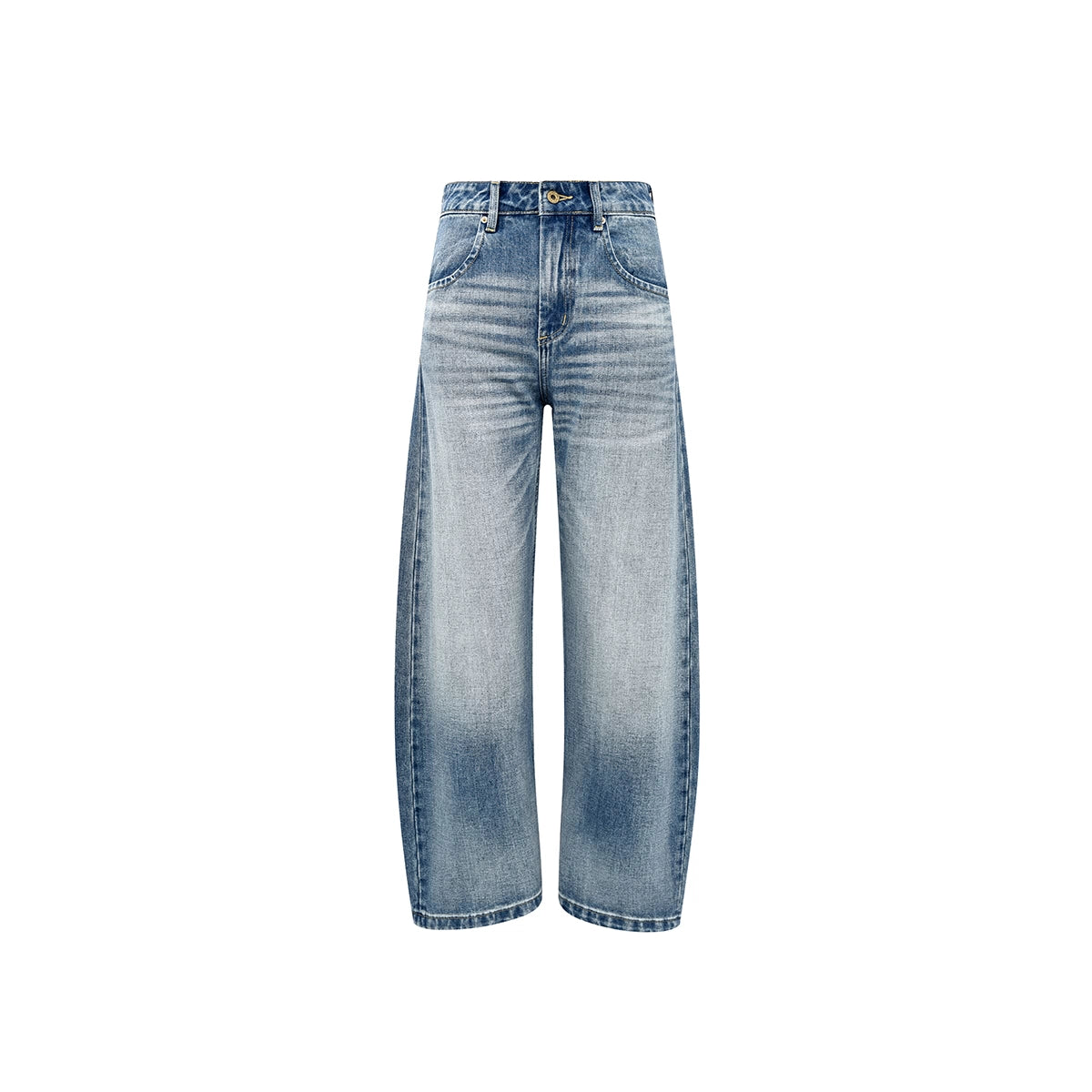 Northbutsouth Low Rise Washed Denim Jeans With Cat Whisker Fading MISSTT