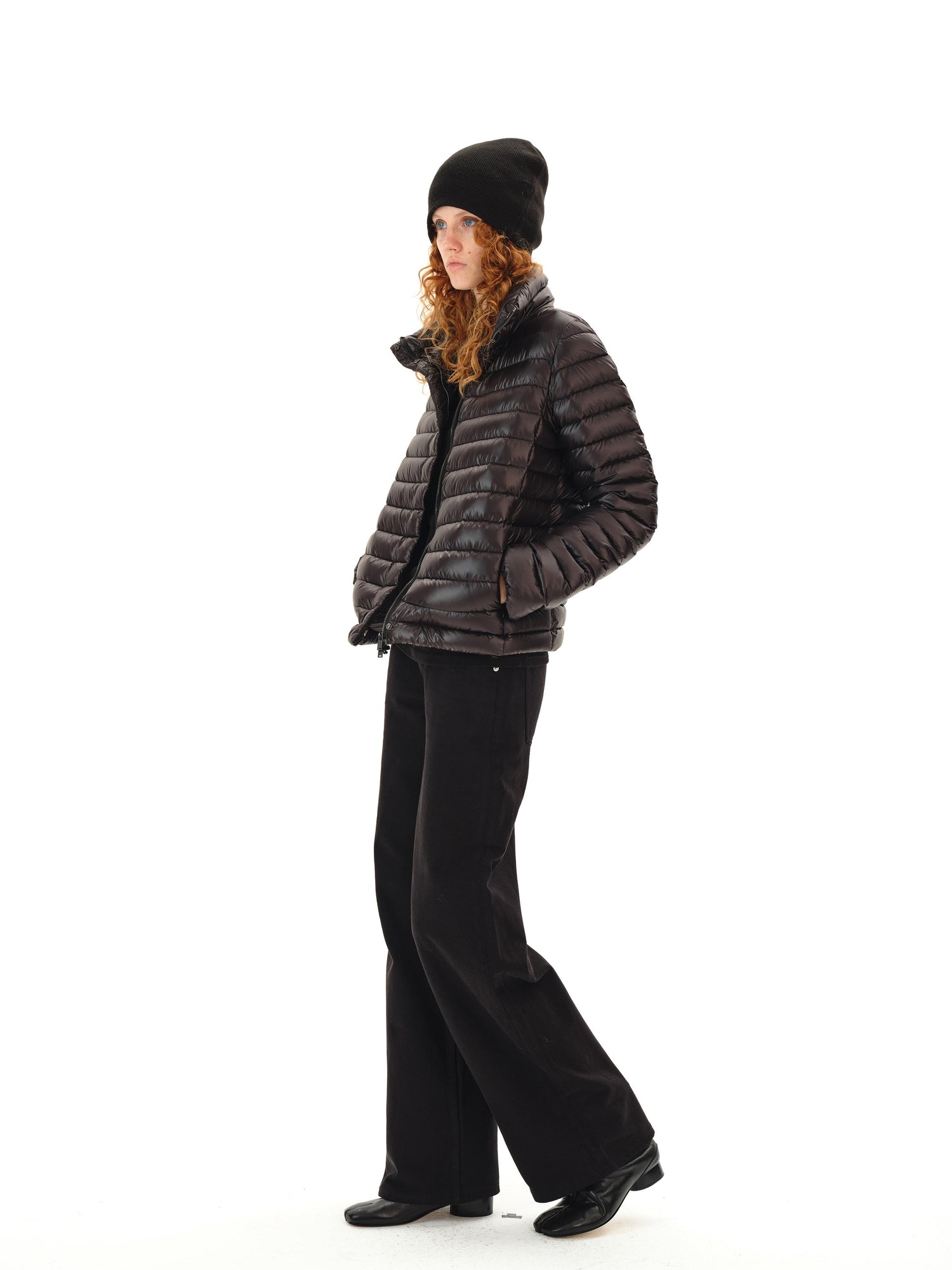 Northbutsouth Low Rise Wide Leg Black Twill Denim Trousers