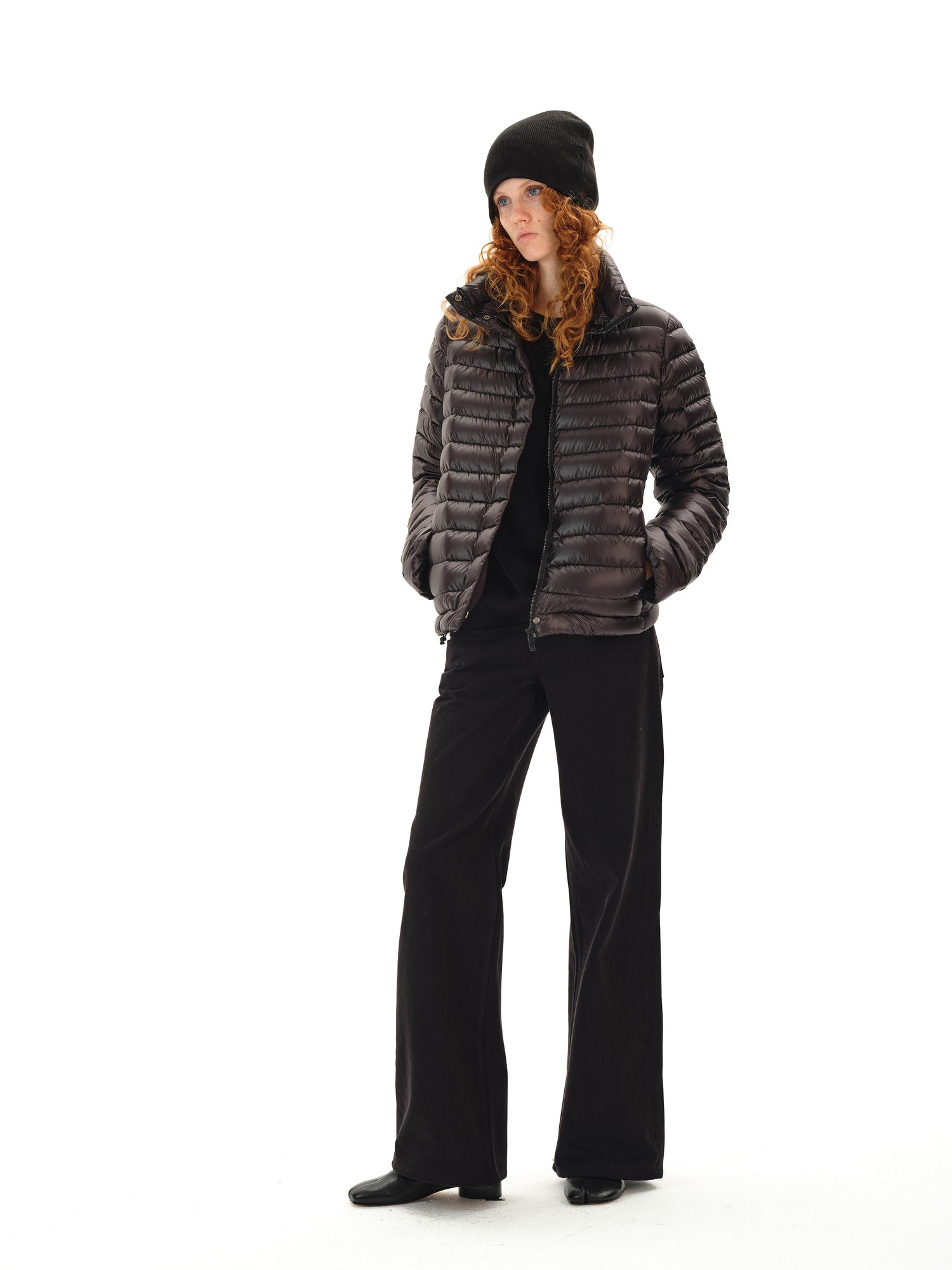 Northbutsouth Low Rise Wide Leg Black Twill Denim Trousers