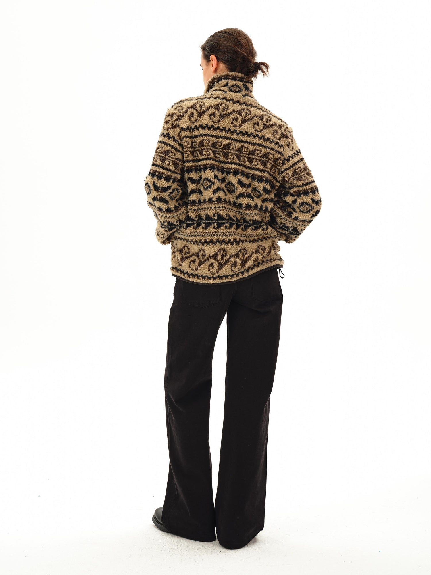 Northbutsouth Low Rise Wide Leg Black Twill Denim Trousers