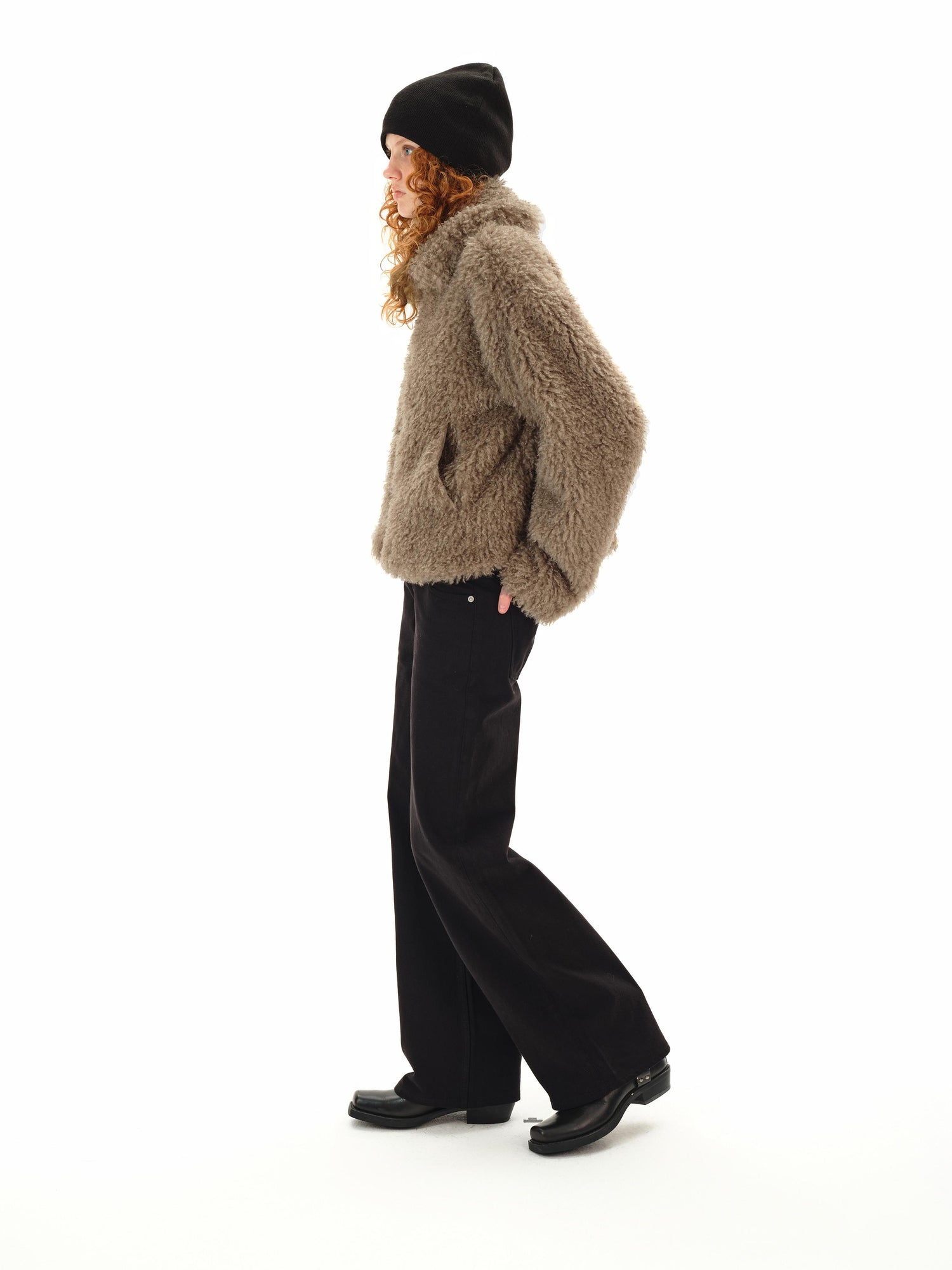 Northbutsouth Low Rise Wide Leg Black Twill Denim Trousers