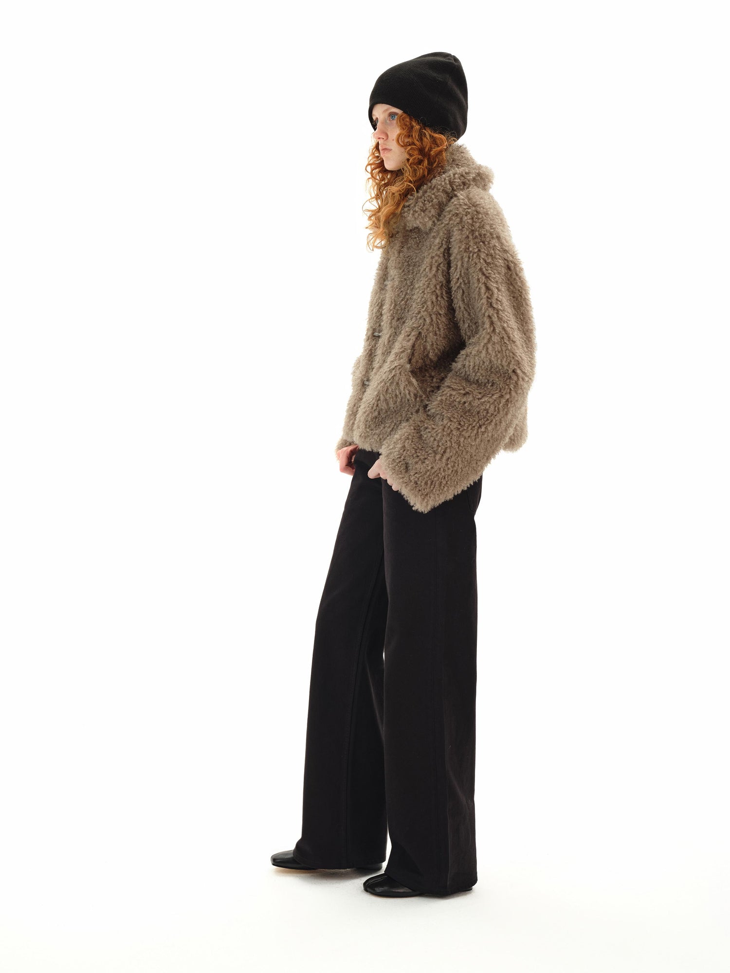 Northbutsouth Low Rise Wide Leg Black Twill Denim Trousers