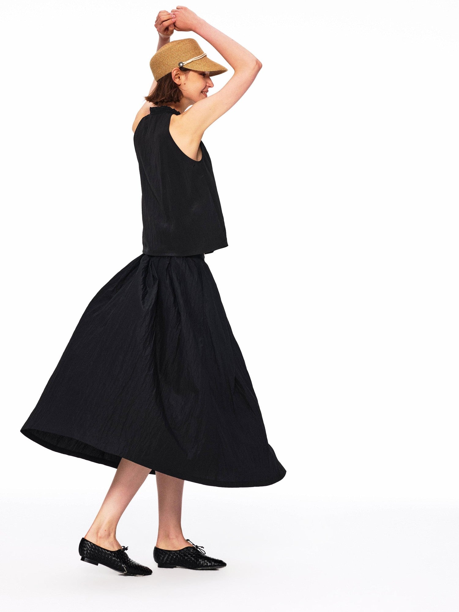 Northbutsouth Lustrous Textured Ruched Low Waist Women&
