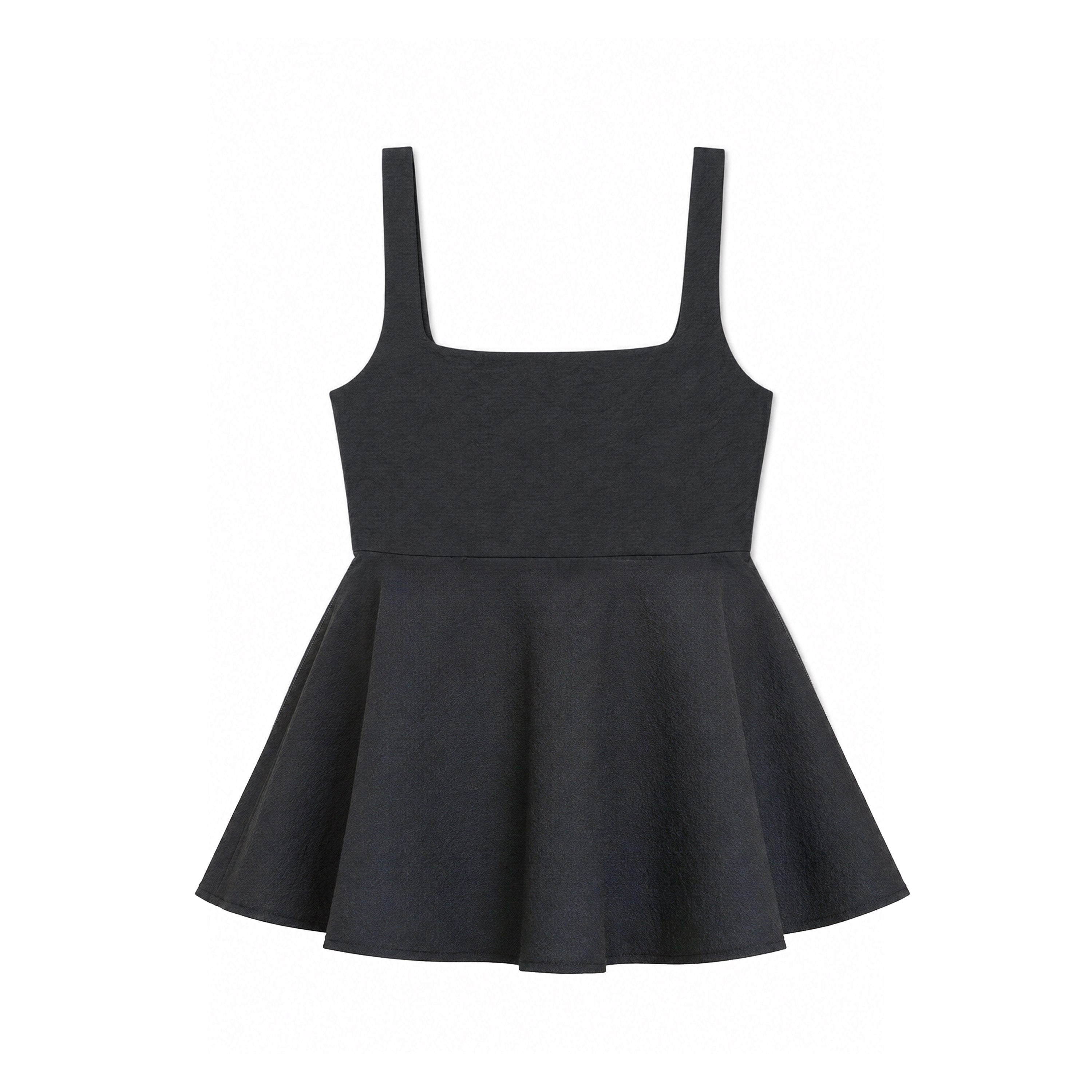 Northbutsouth_Micro_Wrinkle_Texture_Ruffle_Square_Neck_Women&
