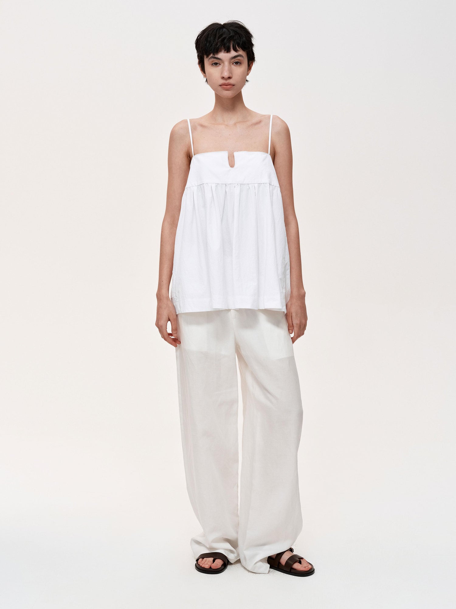 Northbutsouth Mid Rise Linen Blend Relaxed Fit Straight Leg Pants