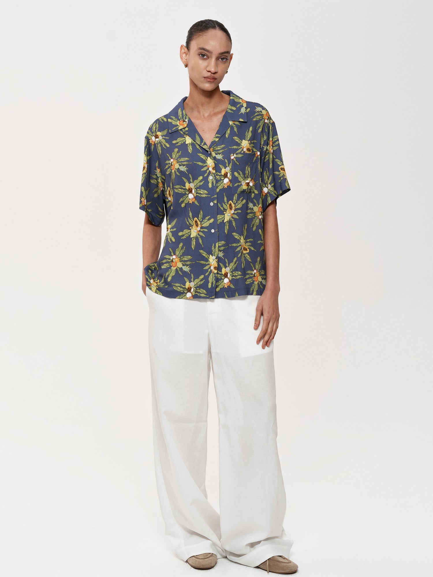 Northbutsouth Mid Rise Linen Blend Relaxed Fit Straight Leg Pants