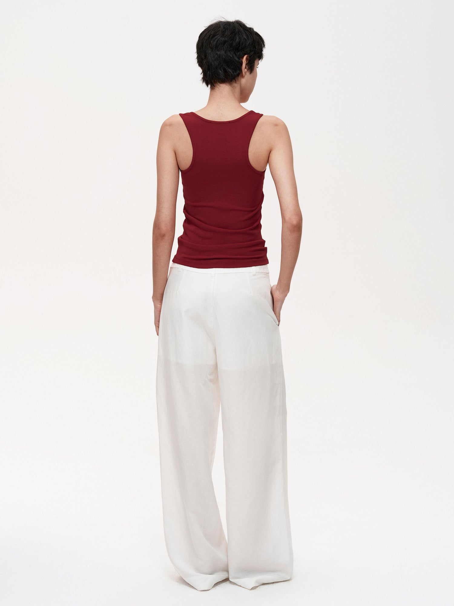 Northbutsouth Mid Rise Linen Blend Relaxed Fit Straight Leg Pants
