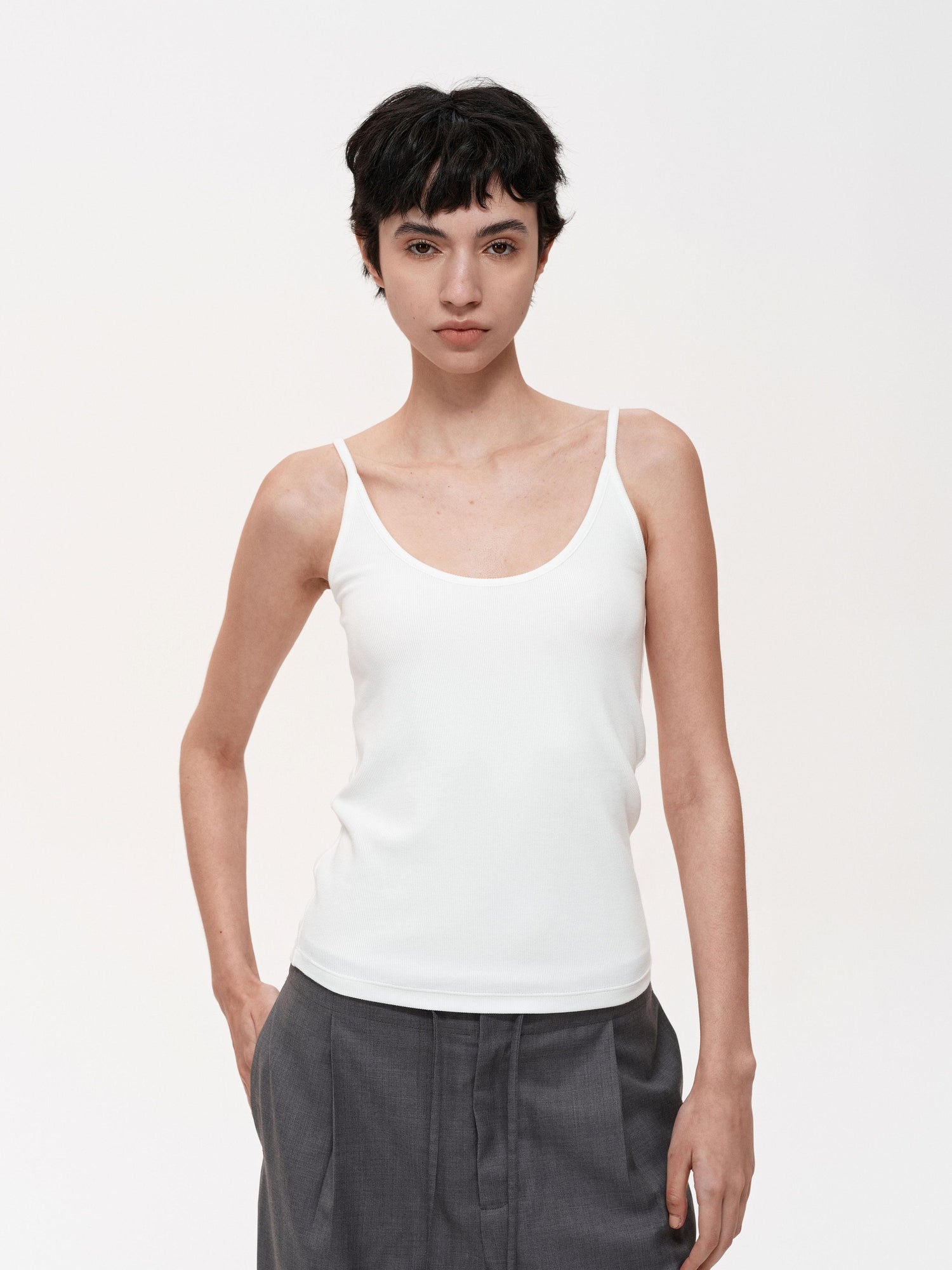 Northbutsouth Multi Color Slim Strap Camisole With Side Support Tummy Control V-neck T-shirt Long Sleeve