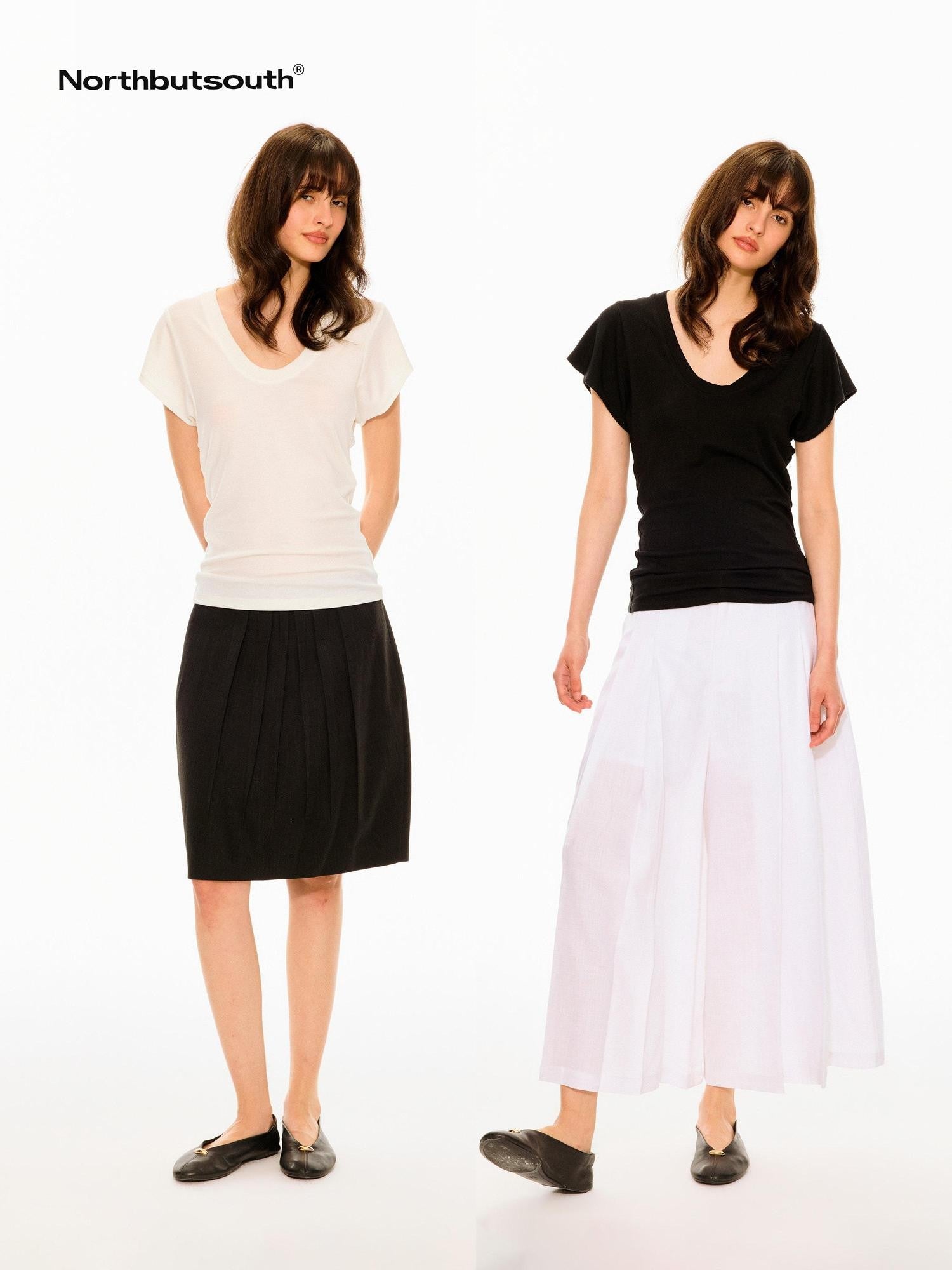 Northbutsouth Multicolor Layered U Neck Raw Edge Women&