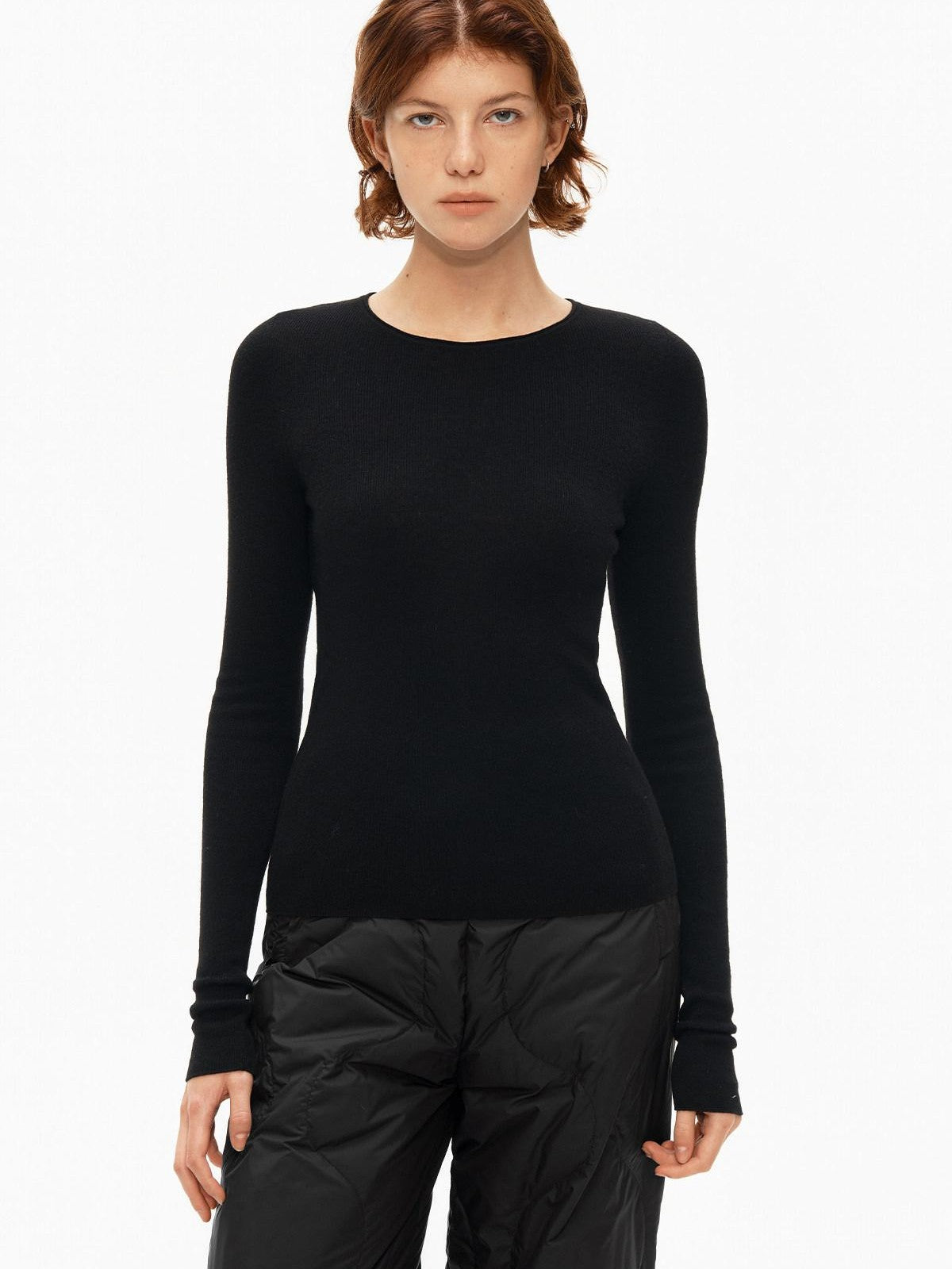 Northbutsouth Multicolor Ribbed Rolled Hem Women&