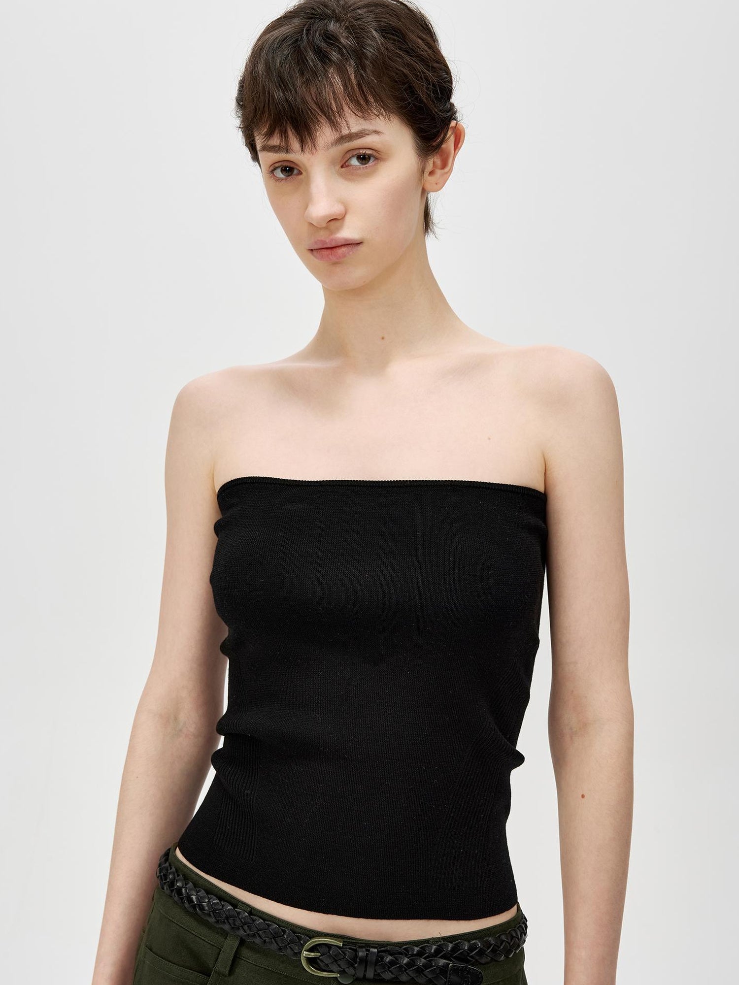 Northbutsouth Multicolor Yangzi Wool High Elasticity Slimming Ribbed Tube Top