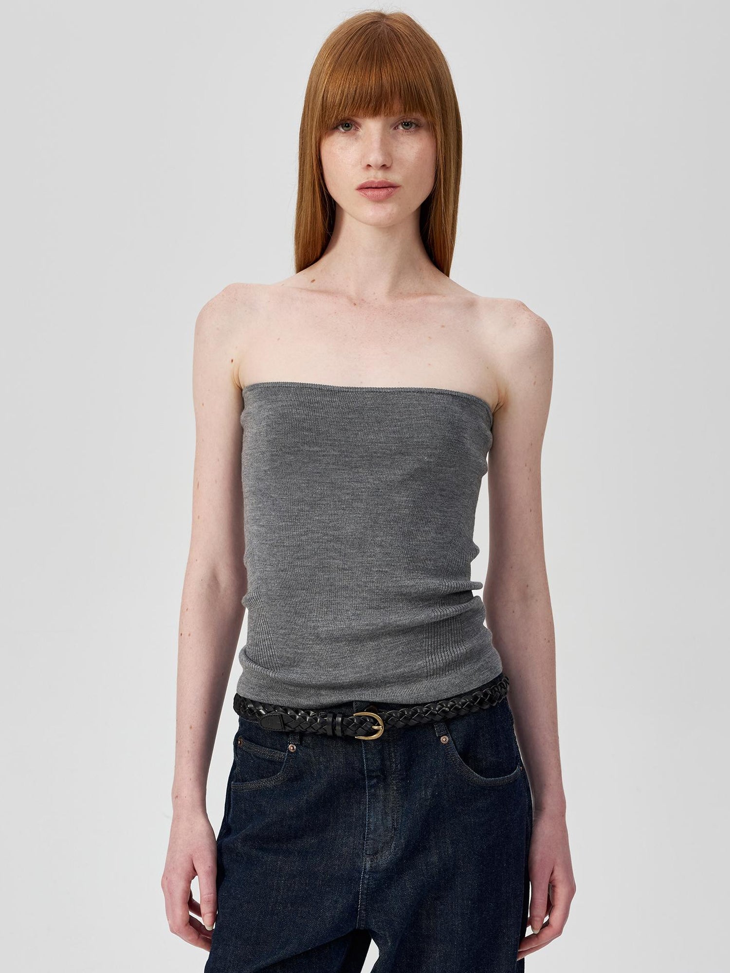 Northbutsouth Multicolor Yangzi Wool High Elasticity Slimming Ribbed Tube Top
