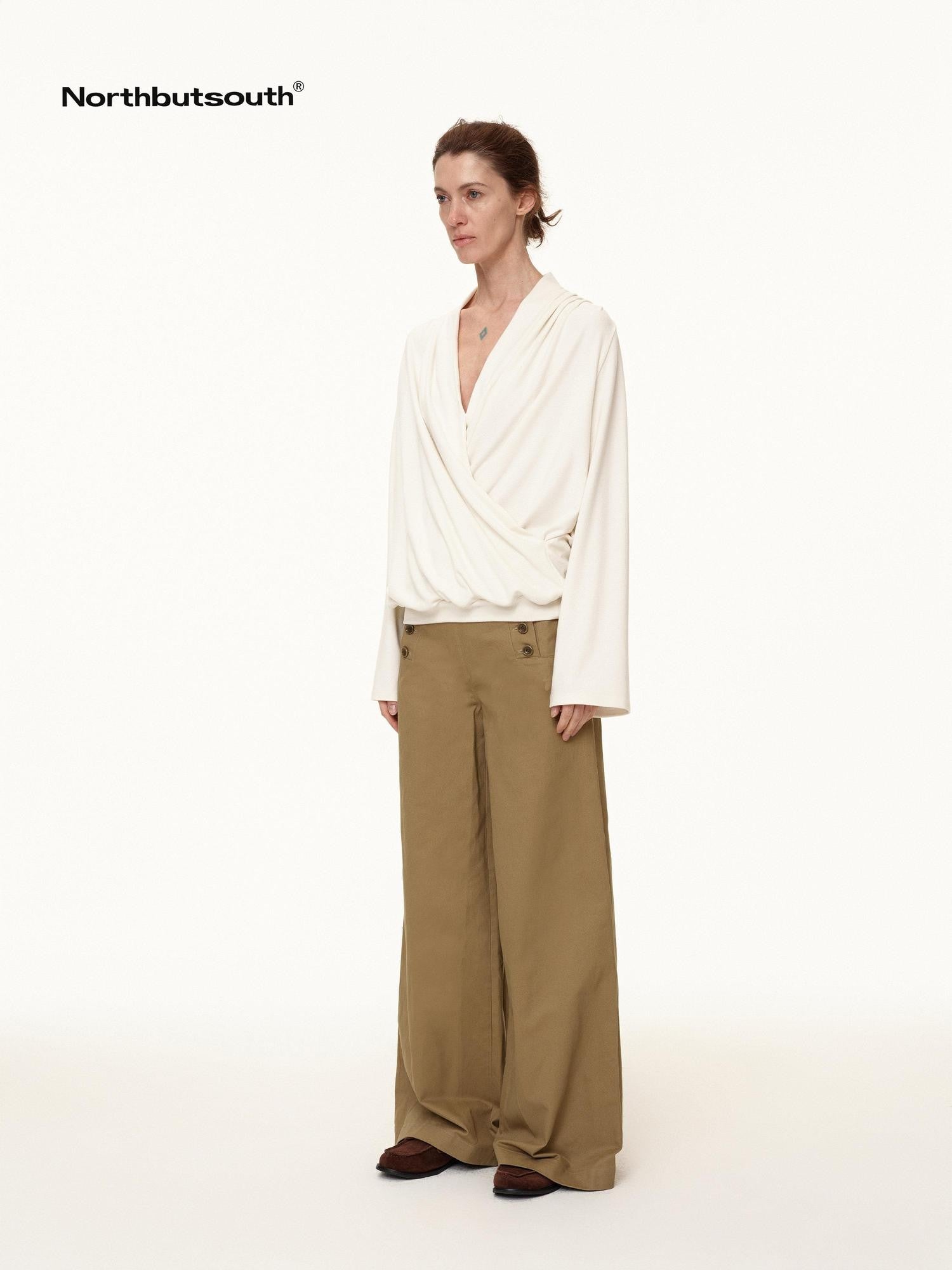 Northbutsouth Navy Deck Multi Button Relaxed Fit Women&