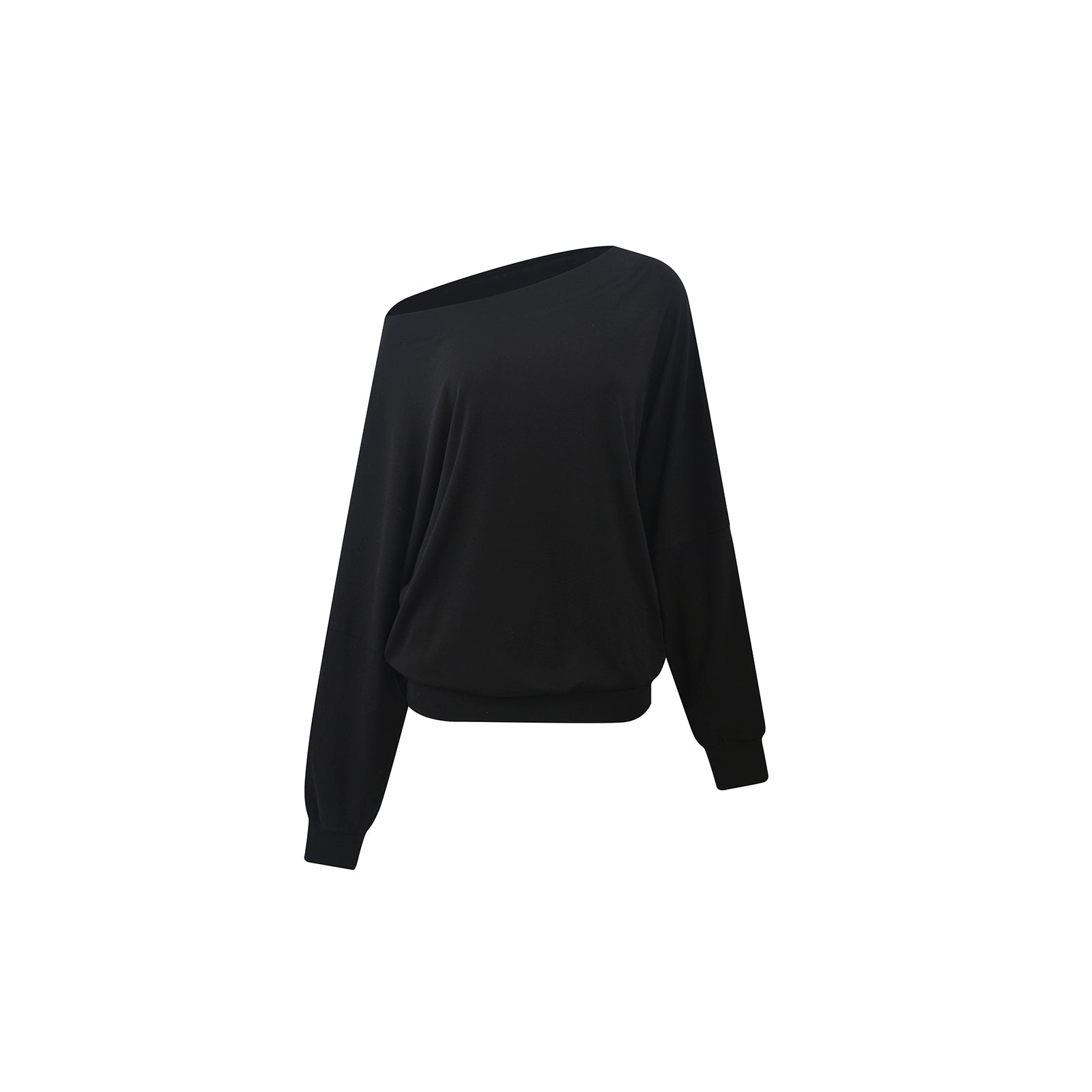 Northbutsouth Oblique Shoulder Batwing Sleeve Stacked Top MISSTT