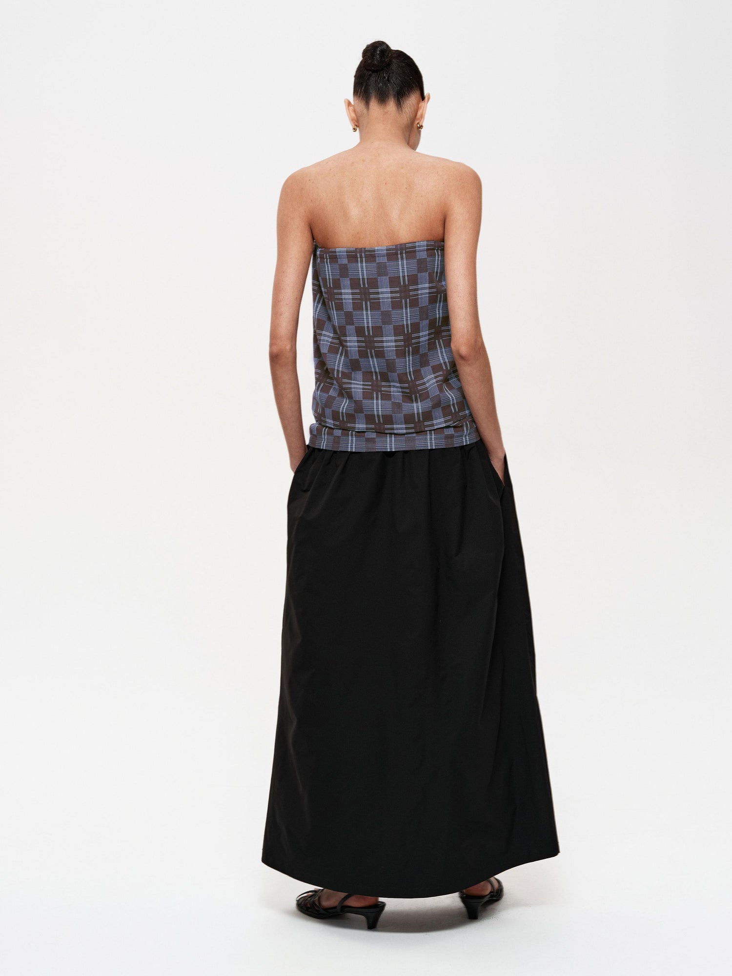 Northbutsouth Pleated Midi Skirt With Adjustable Drawstring Waist