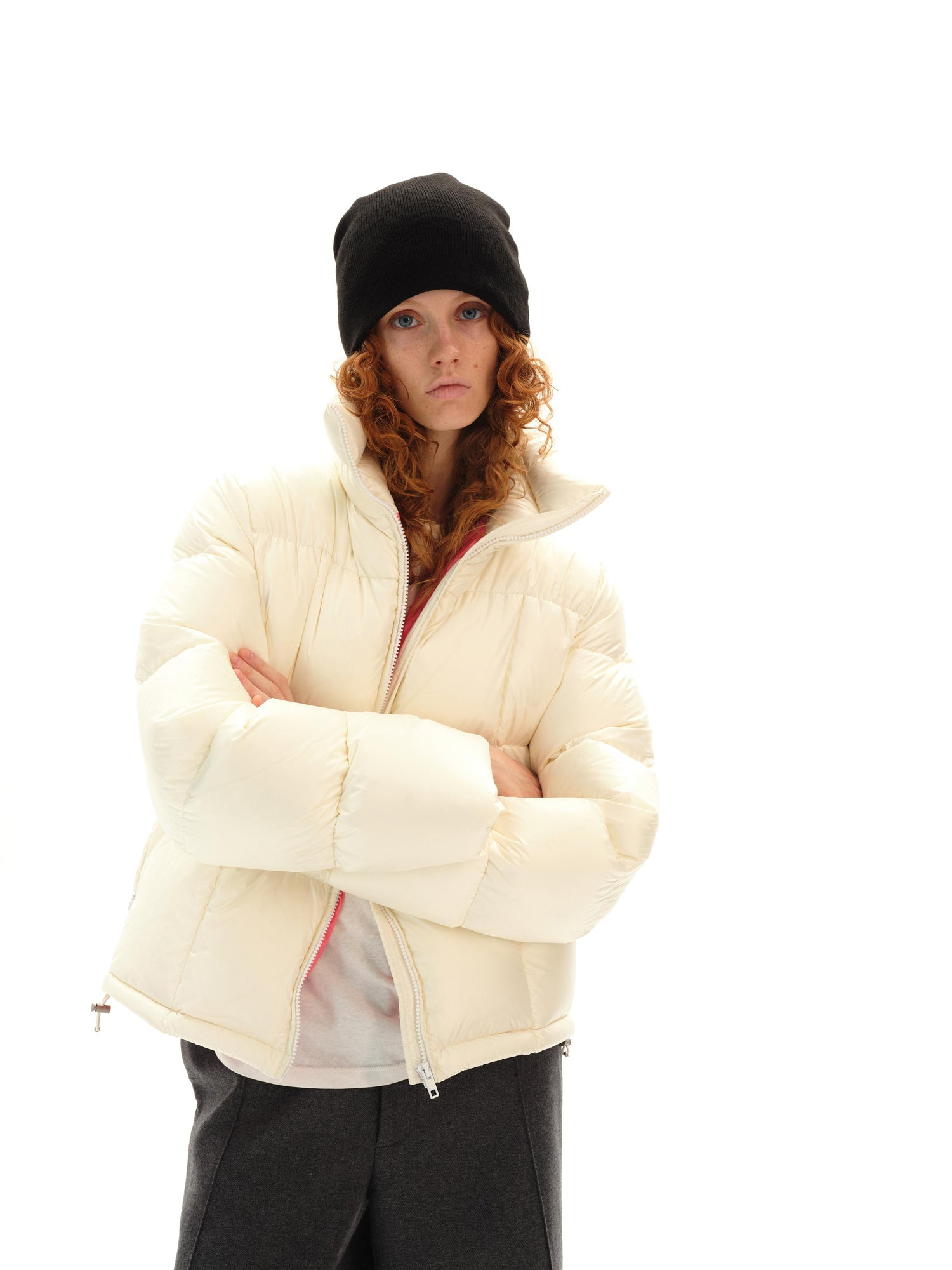 Northbutsouth Quilted Stand Collar Black Goose Down Jacket