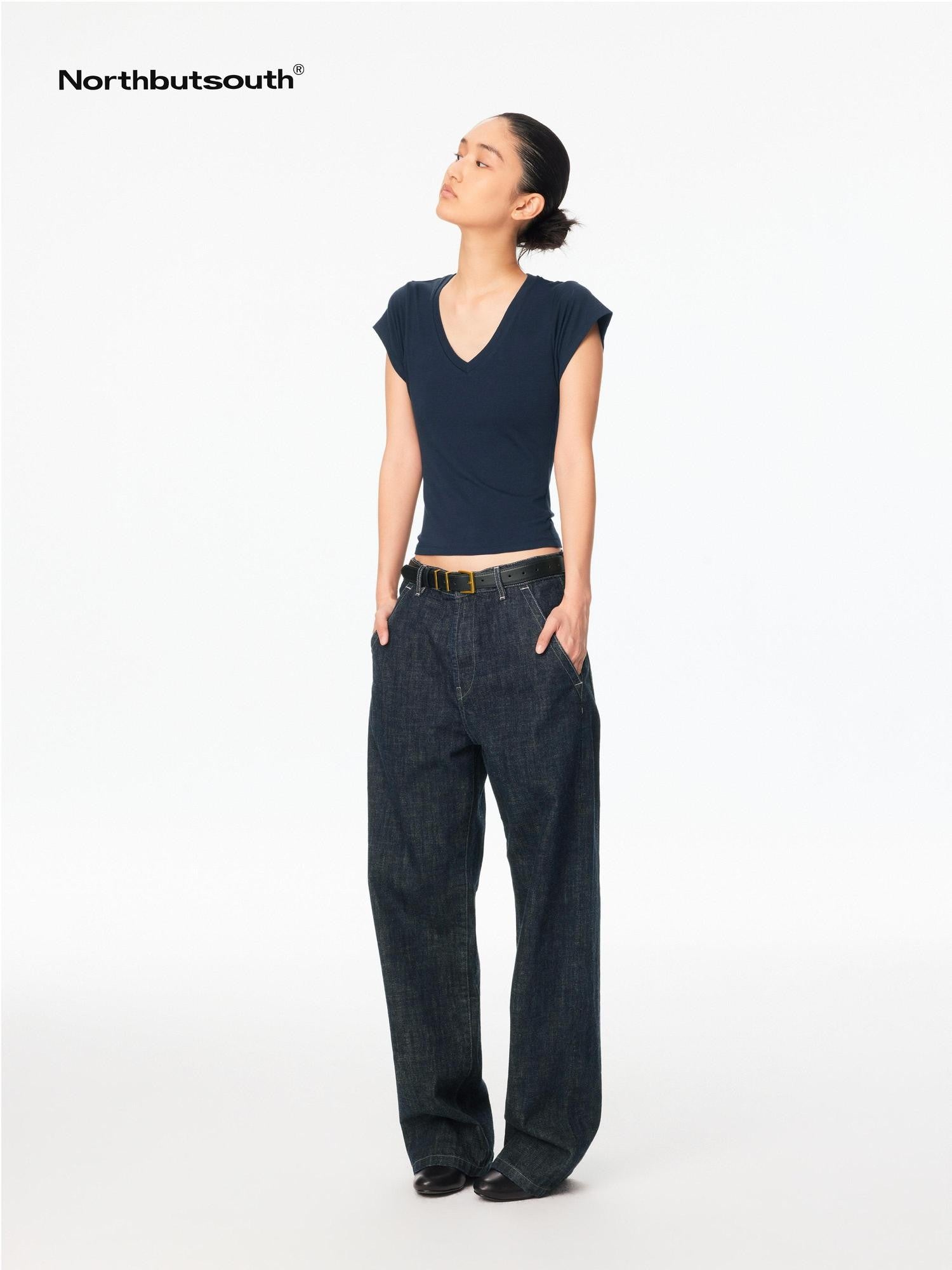 Northbutsouth Red Selvedge Tapered Mid Low Waist Women&