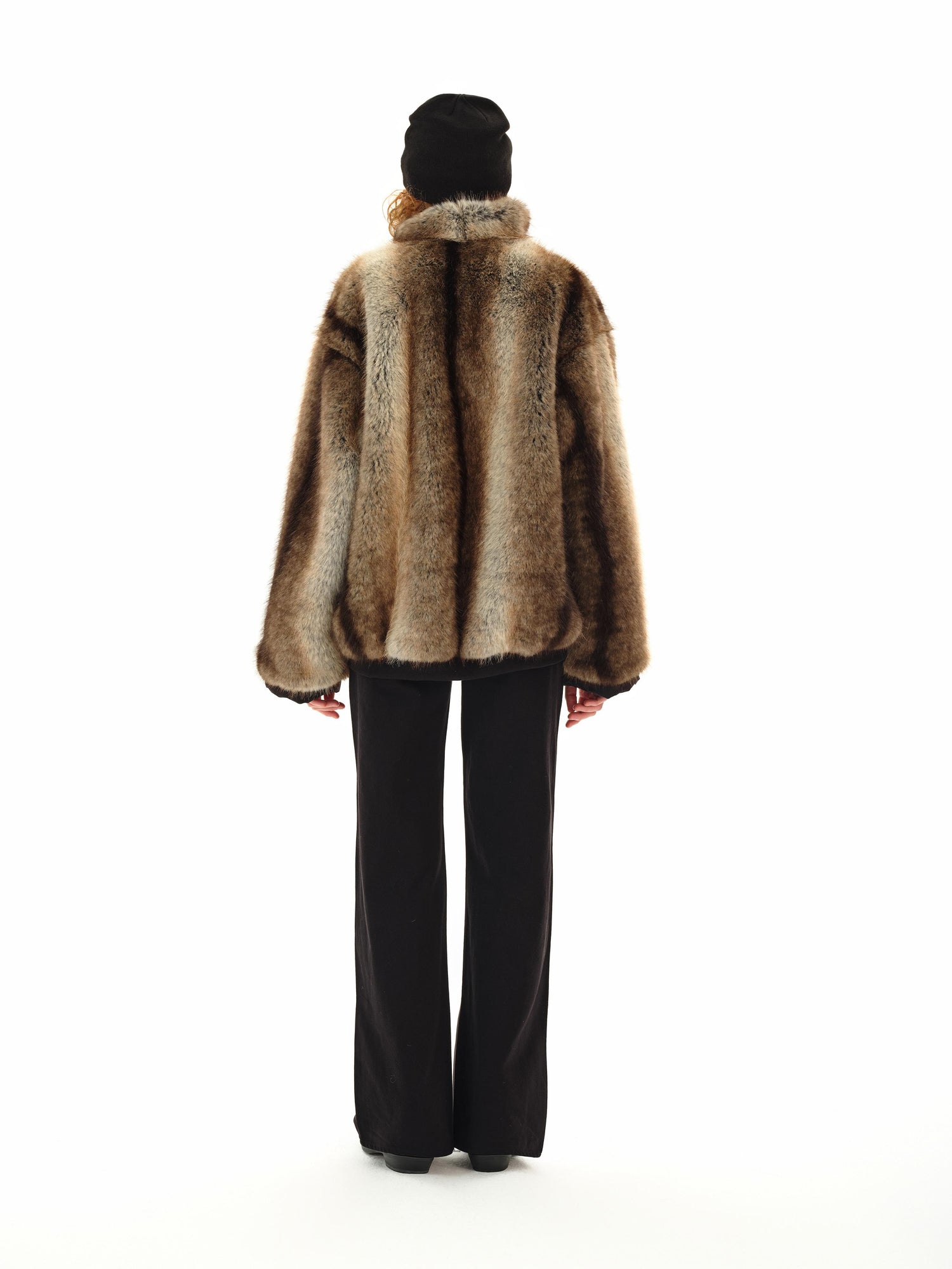 Northbutsouth Reversible Shearling Fur Coat V-neck T-shirt Long Sleeve