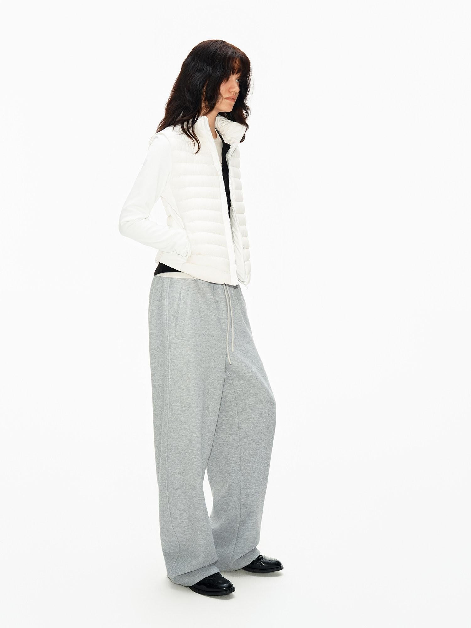 Northbutsouth Ribbed Layered Slim Fit Stand Collar Women&