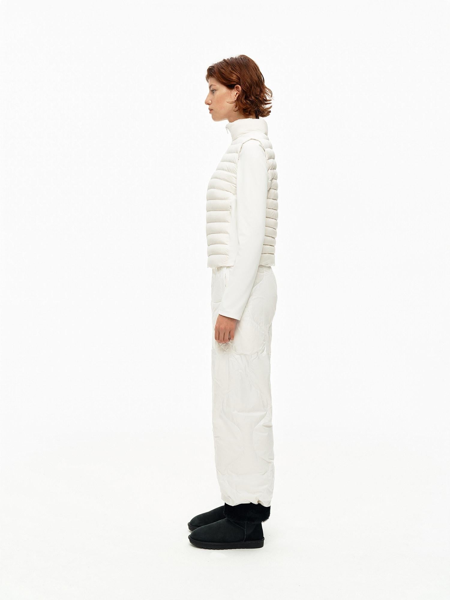 Northbutsouth Ribbed Layered Slim Fit Stand Collar Women&