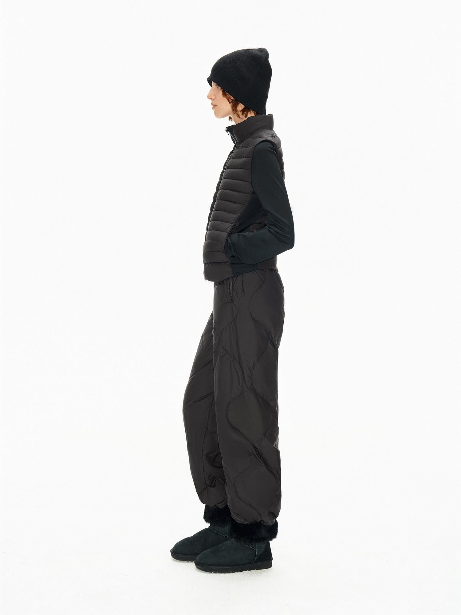 Northbutsouth Ribbed Layered Slim Fit Stand Collar Women&