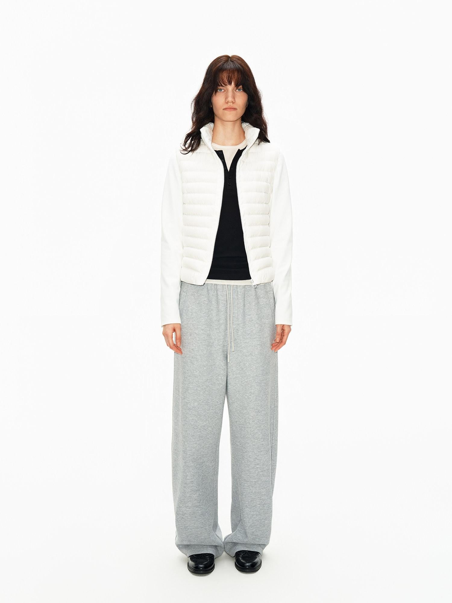 Northbutsouth Ribbed Layered Slim Fit Stand Collar Women&