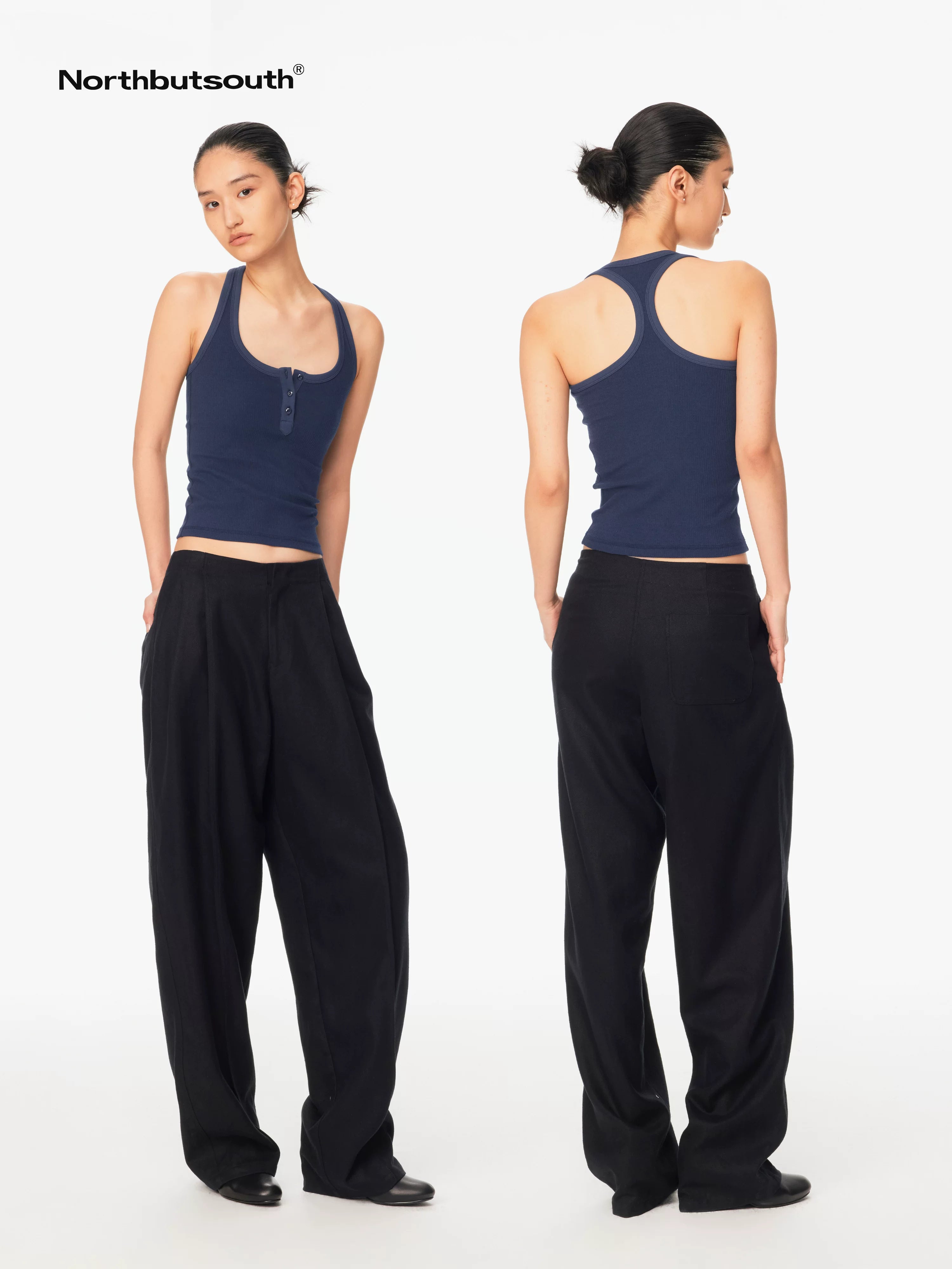 Northbutsouth Ribbed Slim Fit Multi Button Racerback Women&