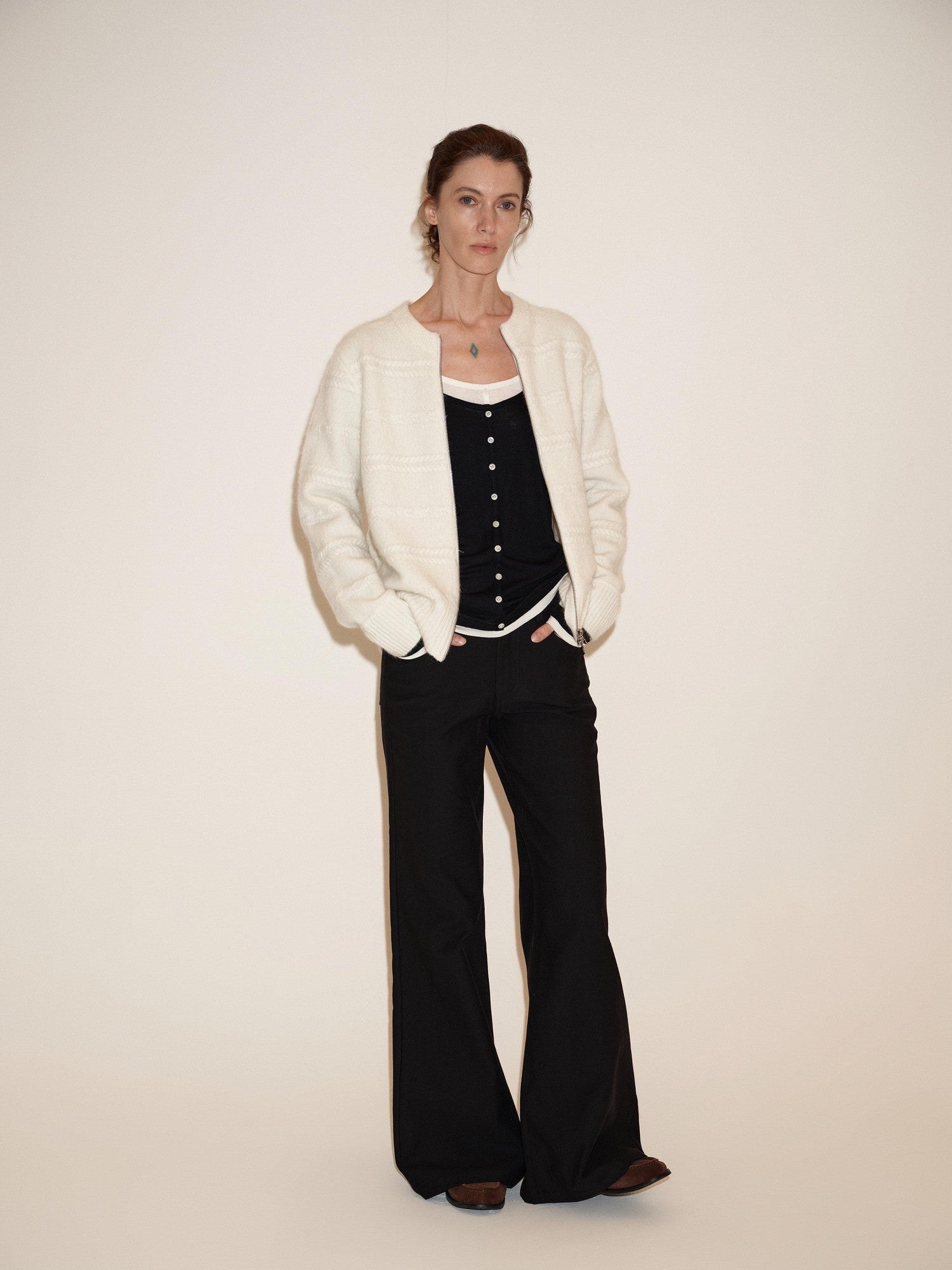 Northbutsouth Sanded Wash Horizontal Rib Low Rise Women&
