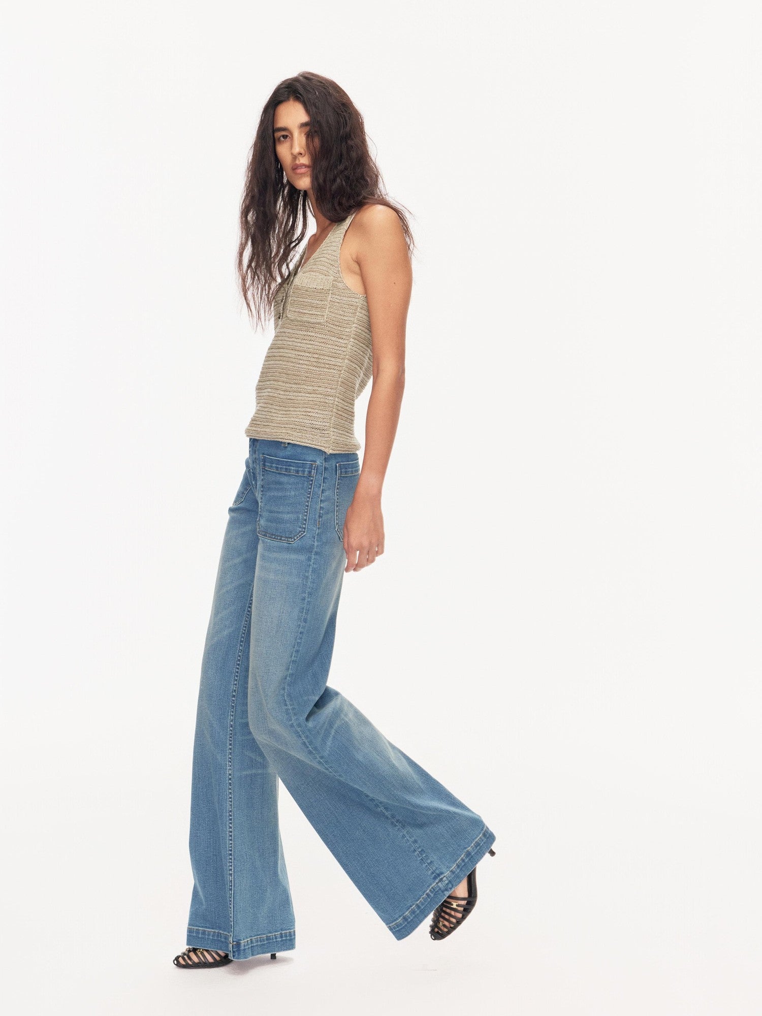 Northbutsouth Seaside Blue Washed Whisker Low Waist Women&