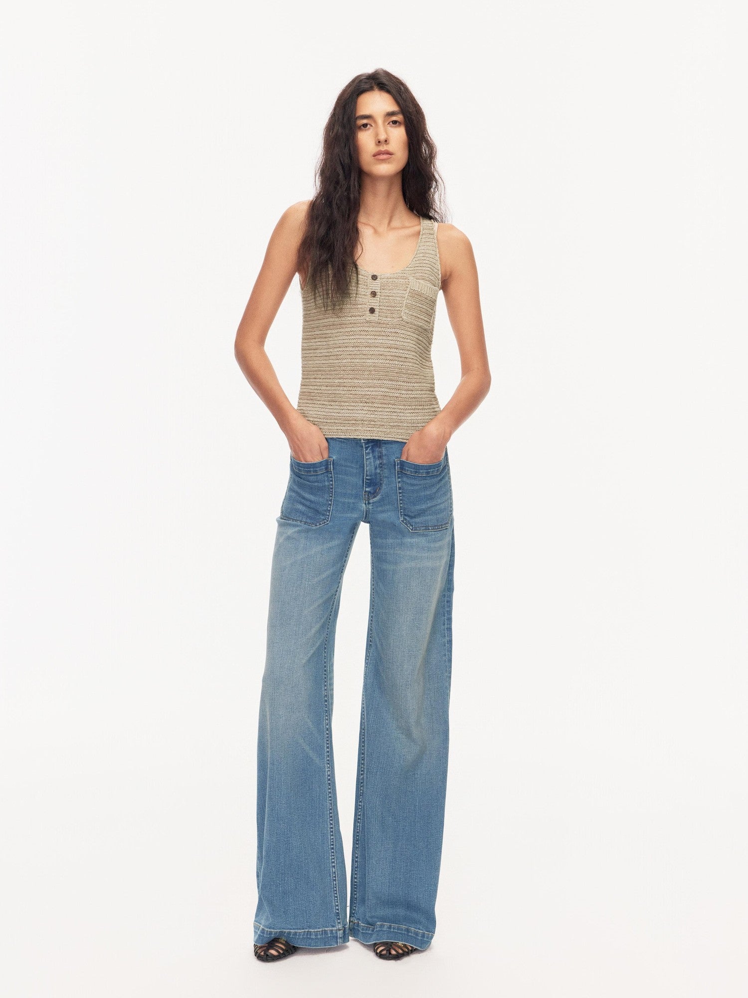 Northbutsouth Seaside Blue Washed Whisker Low Waist Women&