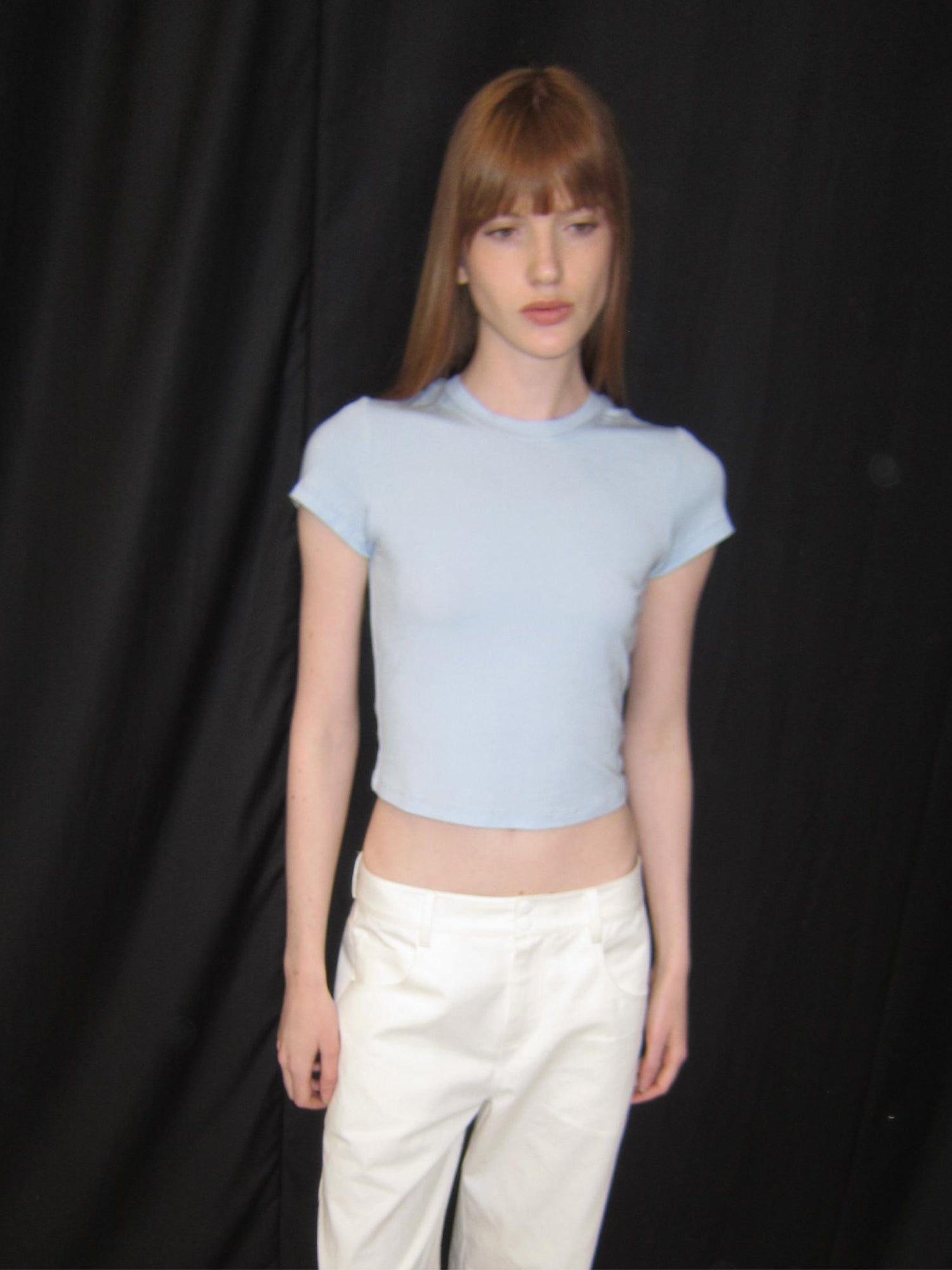 Northbutsouth Short Sleeve Crop T-Shirt Classic Round Neck High Stretch Slim Fit Basic Tee Multi Colors