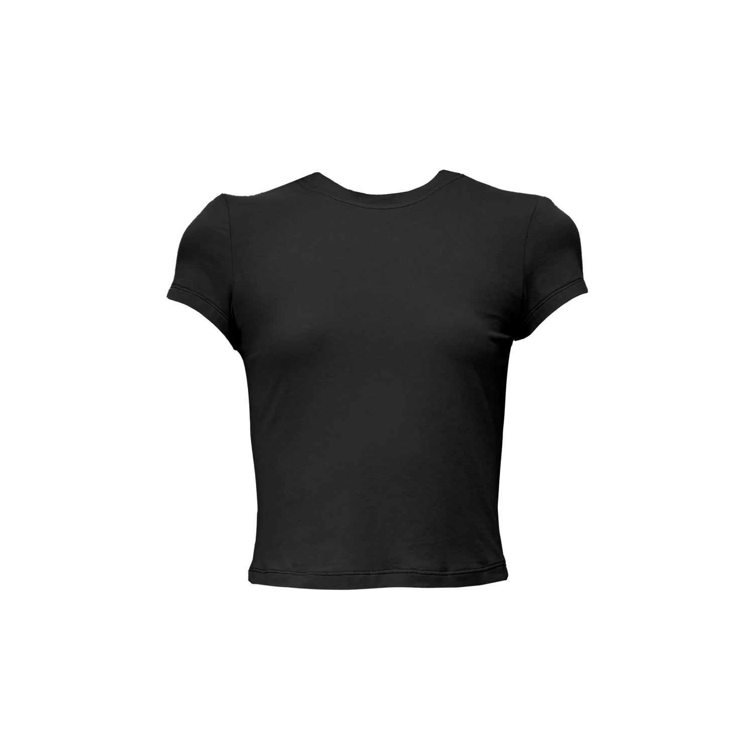 Northbutsouth Short Sleeve Crop T-Shirt Classic Round Neck High Stretch Slim Fit Basic Tee Multi Colors MISSTT